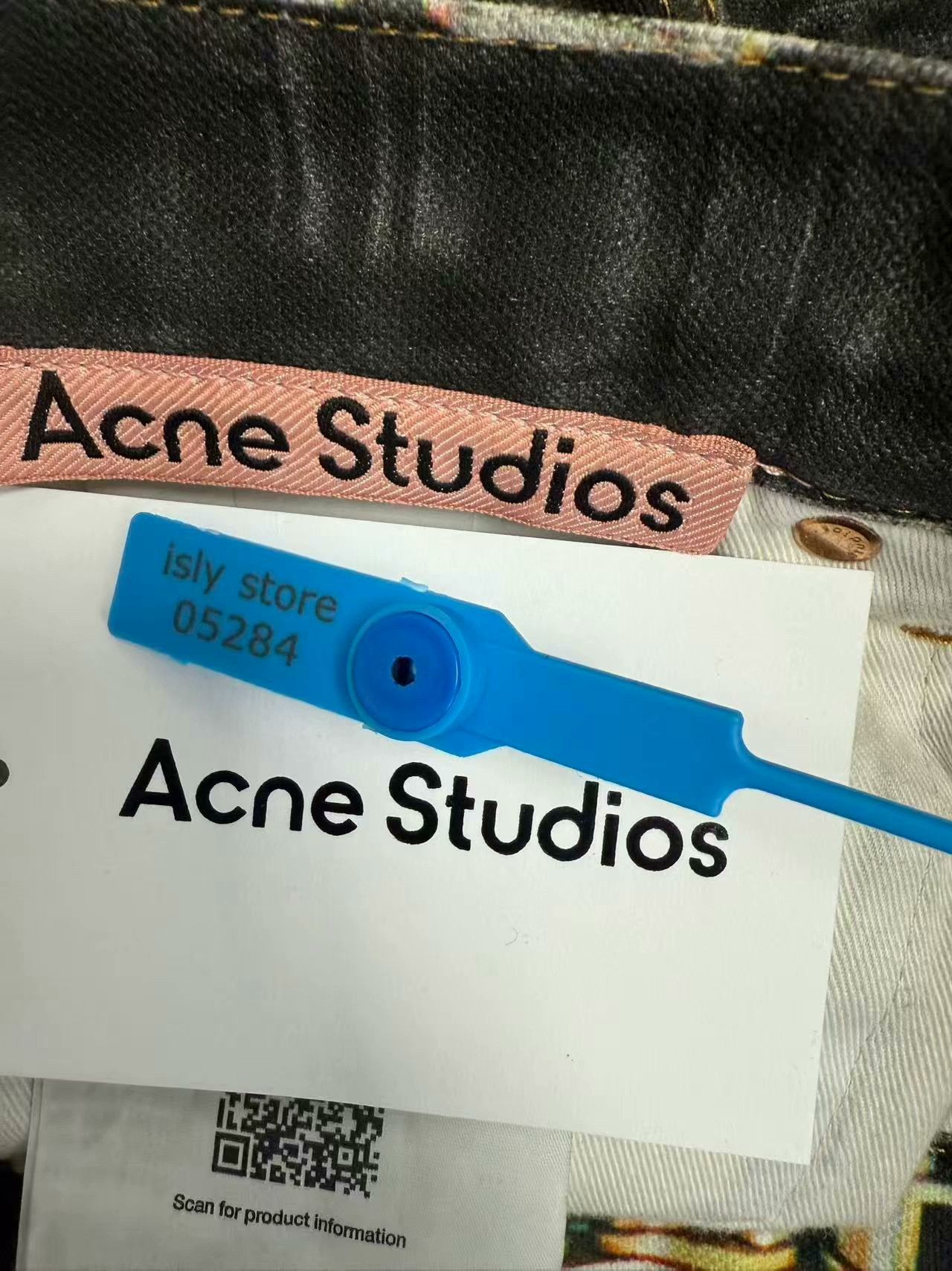 Acne Studios Acne Black Gold Chain Print Loose Jeans Size 22" - 4 Thumbnail
