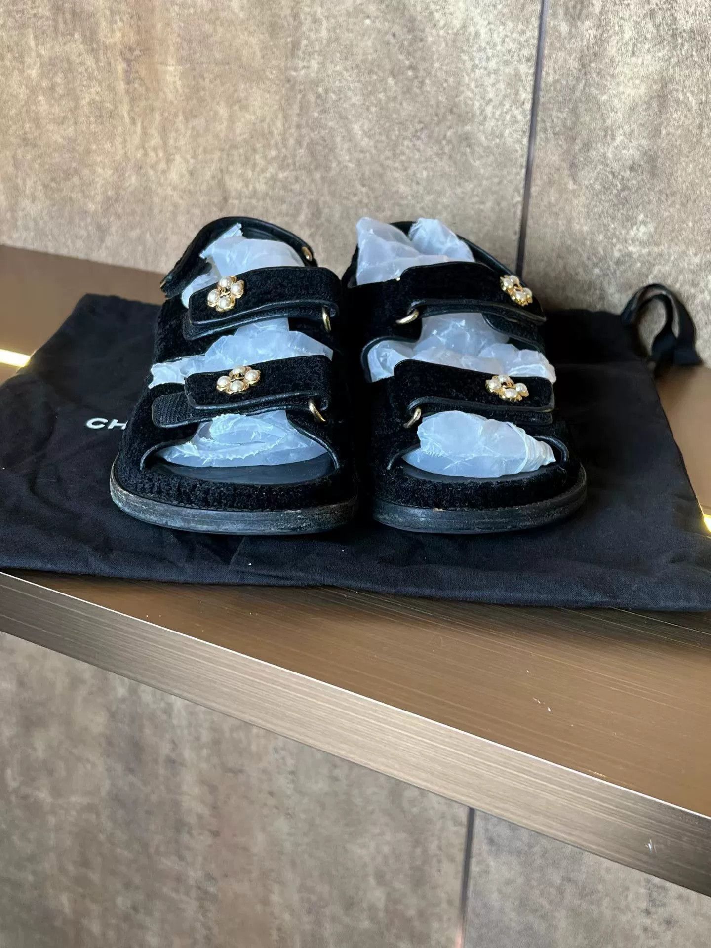 Chanel Chanel Crystal Double C Sandals Size US 5 / IT 35 - 4 Thumbnail
