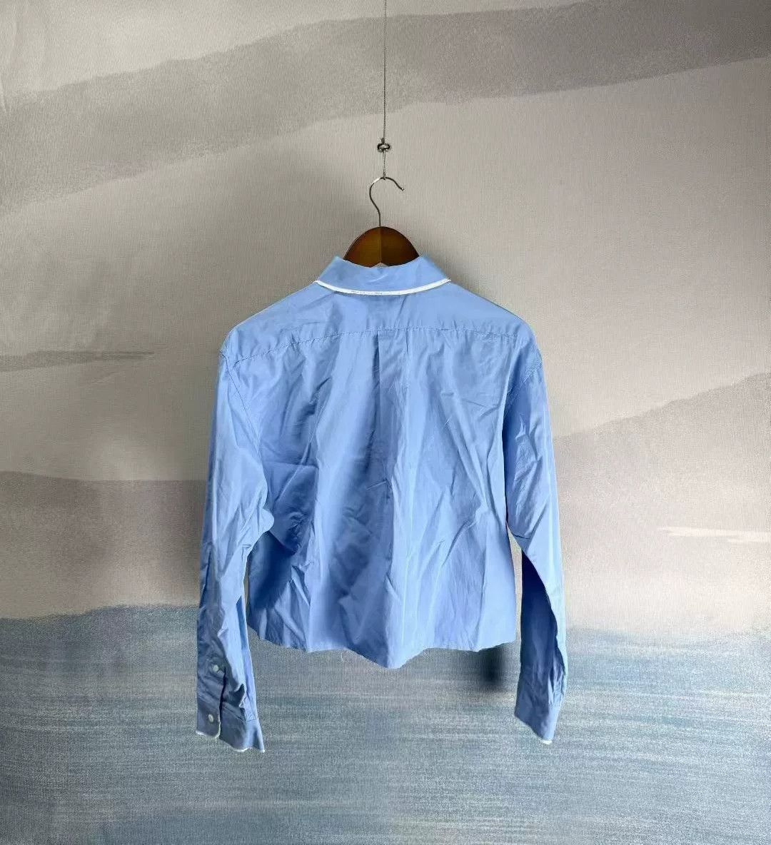 Miu Miu Miu Miu Blue Paneled Letter Button Shirt Size XS / US 0-2 / IT 36-38 - 3 Thumbnail
