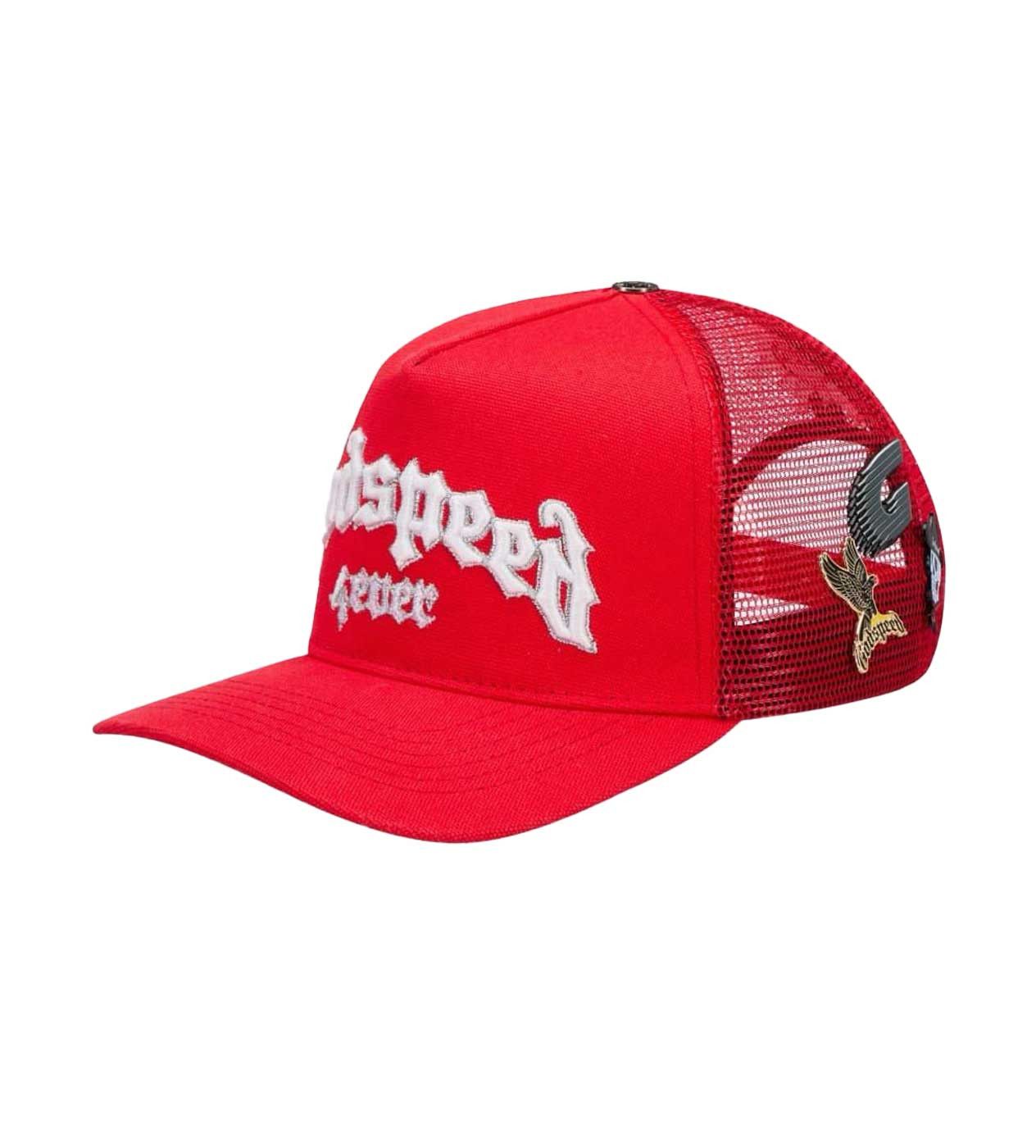 Godspeed Forever Trucker Hat Red Size ONE SIZE - 3 Thumbnail