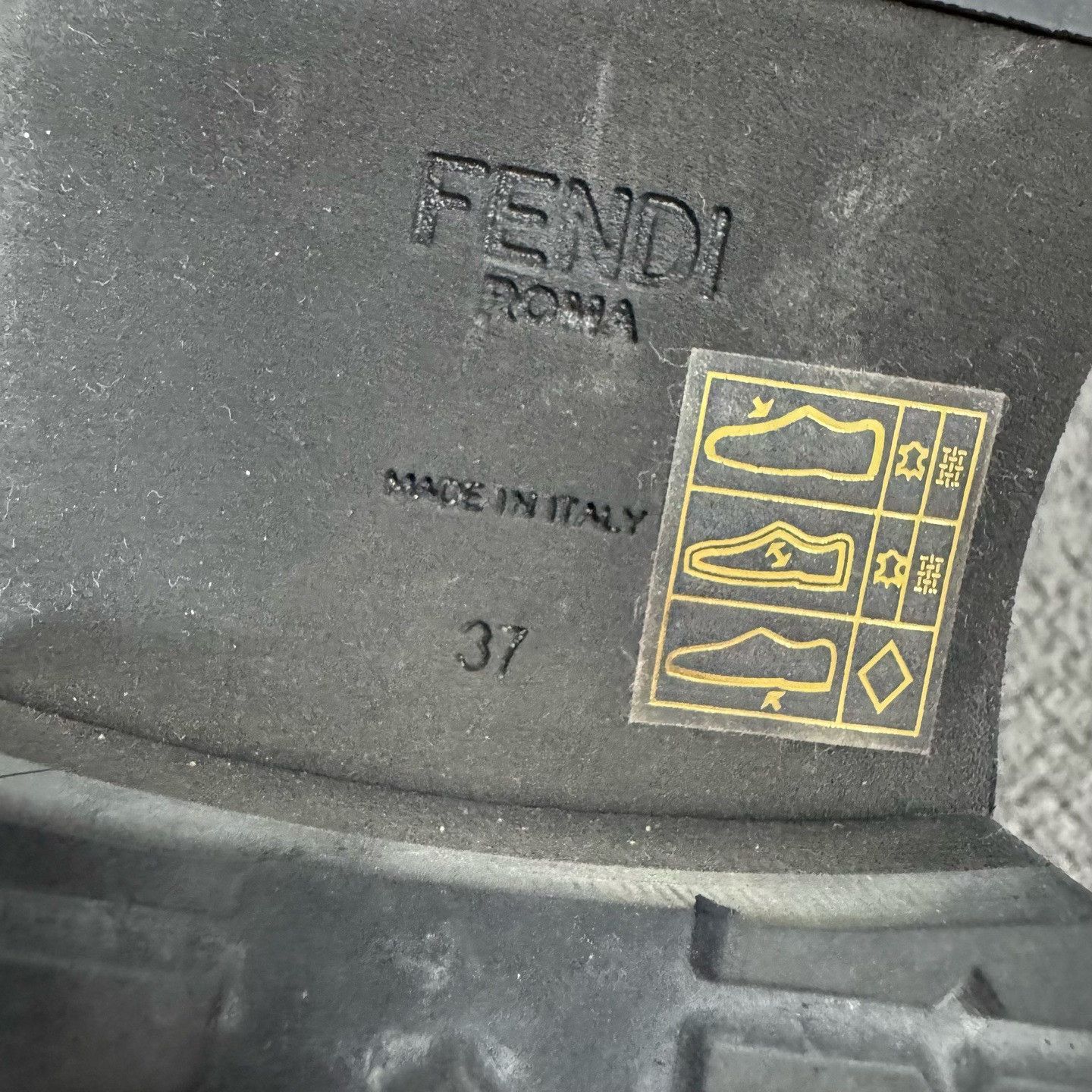 Fendi Fendi FF Monogram Sock Leather Combat Boots 37 Size US 7 / IT 37 - 7 Thumbnail