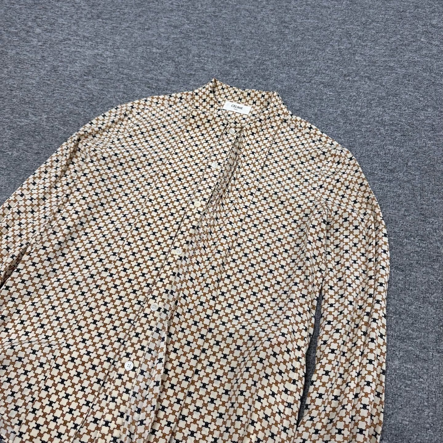 Celine Celine Geometric Tie Neck Silk Blouse FR 38 Size S / US 4 / IT 40 - 5 Thumbnail