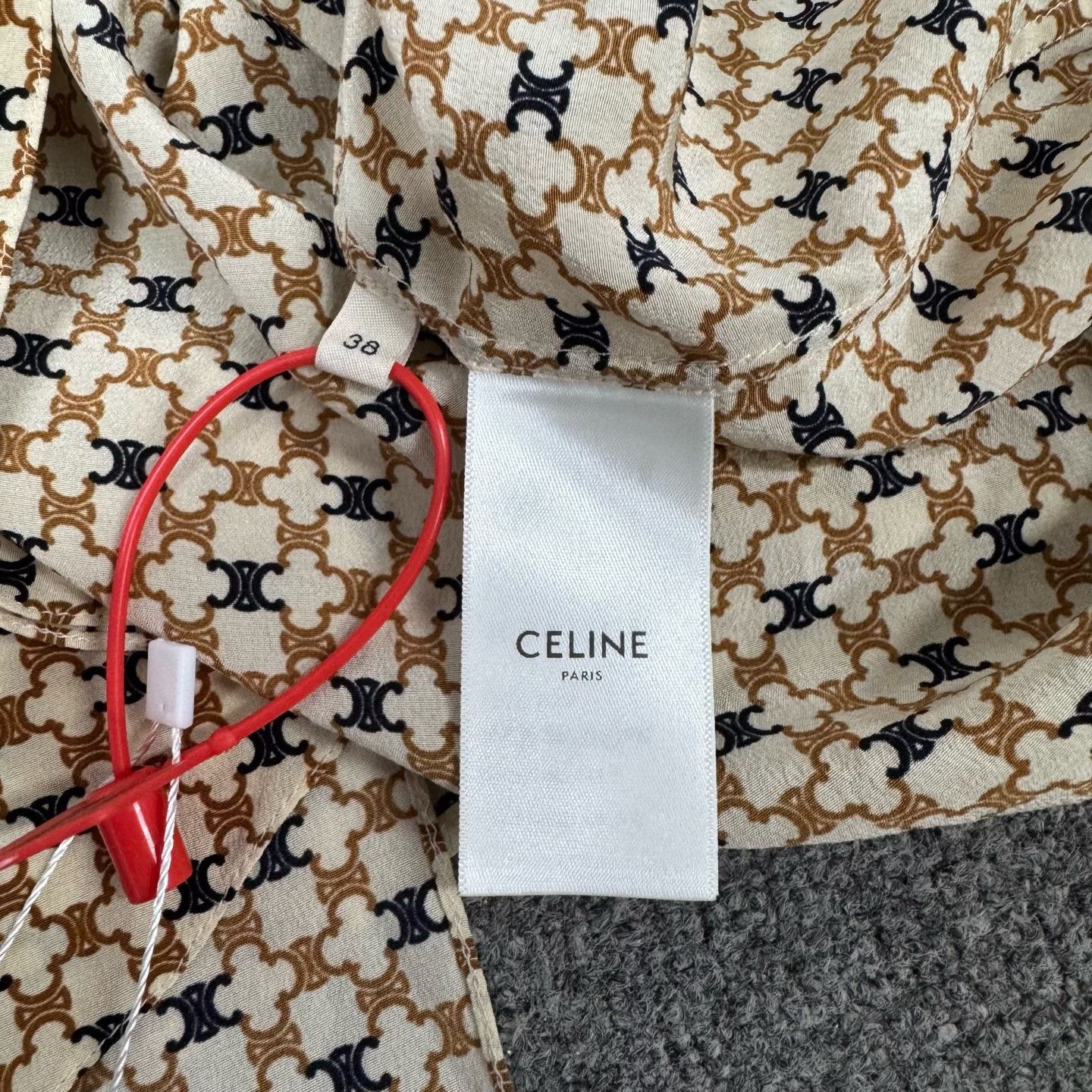 Celine Celine Geometric Tie Neck Silk Blouse FR 38 Size S / US 4 / IT 40 - 7 Thumbnail