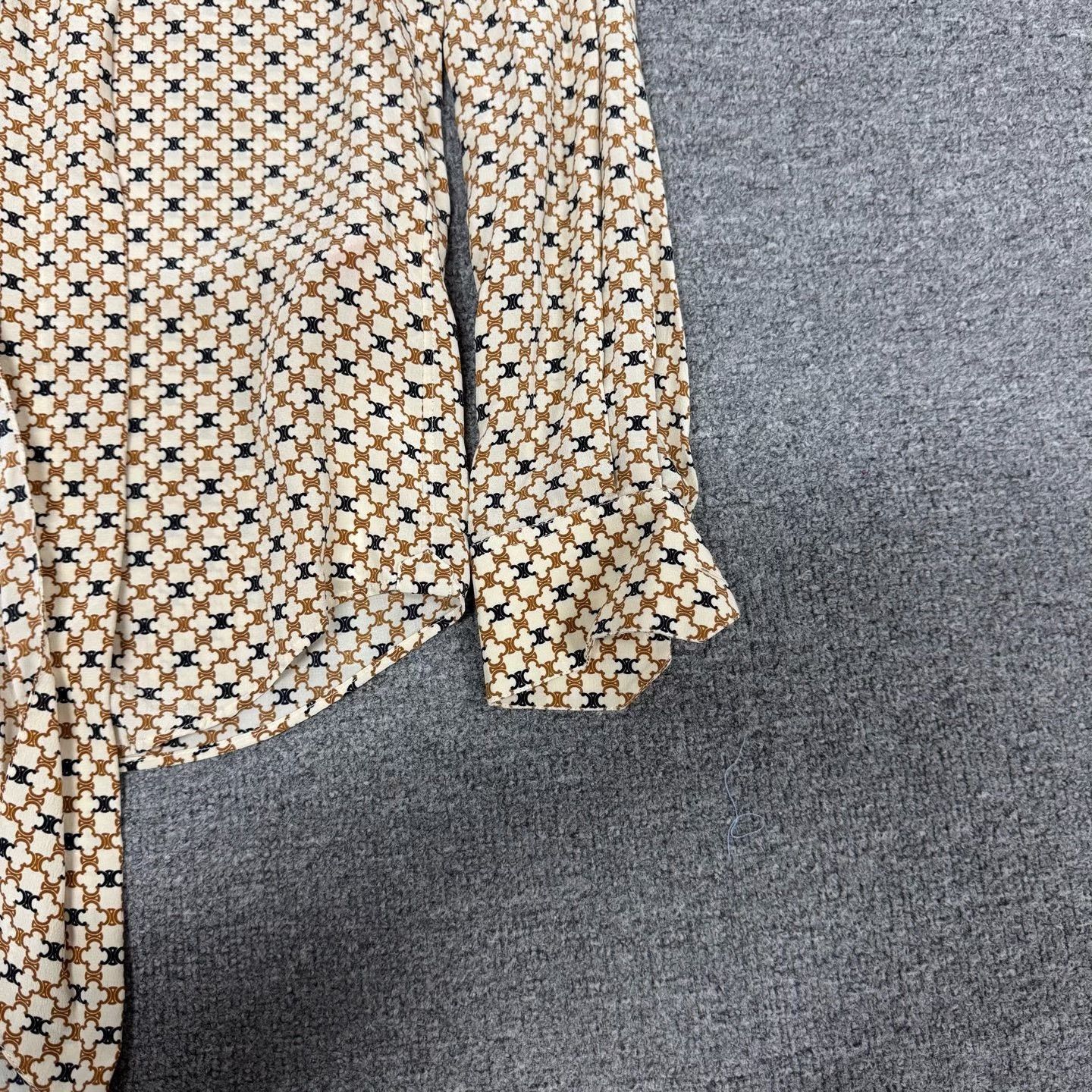 Celine Celine Geometric Tie Neck Silk Blouse FR 38 Size S / US 4 / IT 40 - 4 Thumbnail