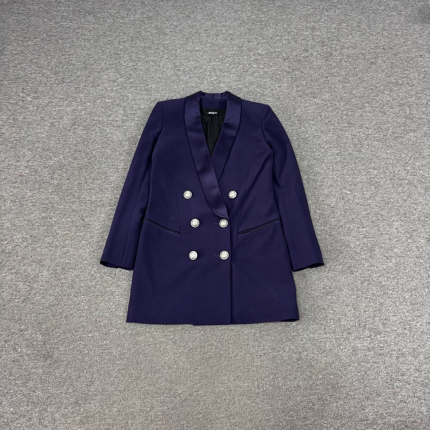 Balmain Balmain Satin Shawl Collar Double Breasted Blazer Size 36 Size XS / US 0-2 / IT 36-38 - 2 Thumbnail
