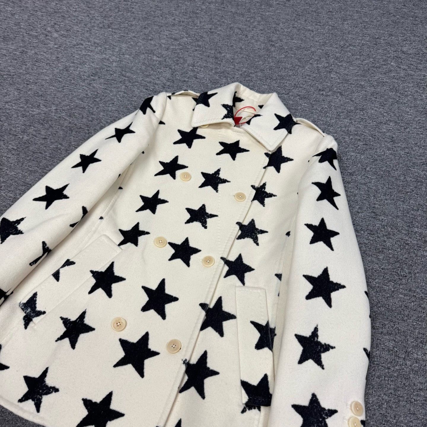 Max Mara MaxMara Star Print Double Breasted Wool Coat FR 34 Size XS / US 0-2 / IT 36-38 - 5 Thumbnail