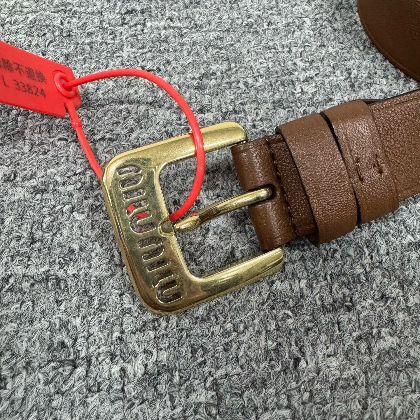 Miu Miu Miu Miu Vintage Effect Leather Belt 34/85 Size ONE SIZE - 3 Thumbnail