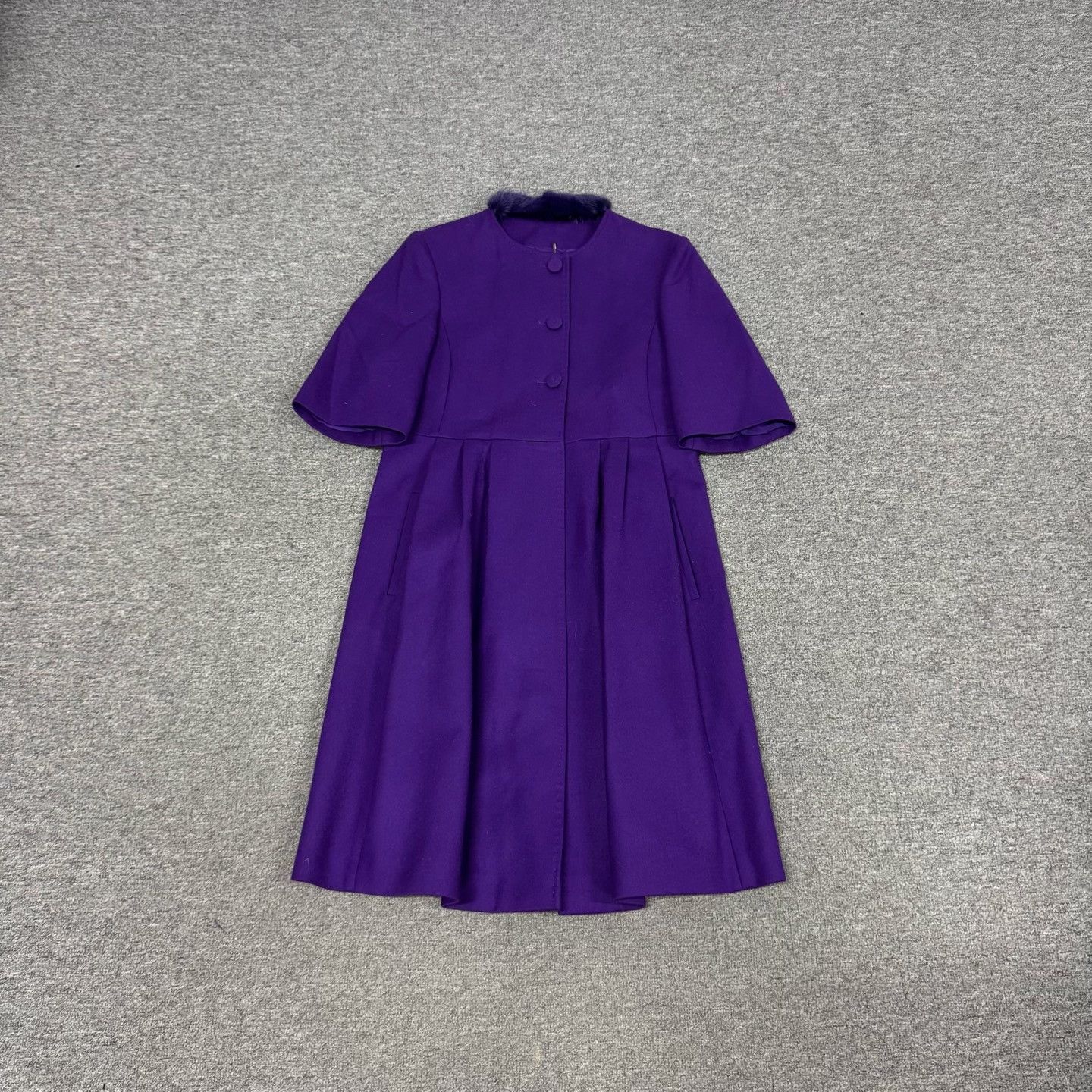 Fendi Fendi Purple Fur Collar Midi Dress 40 Size S / US 4 / IT 40 - 2 Thumbnail