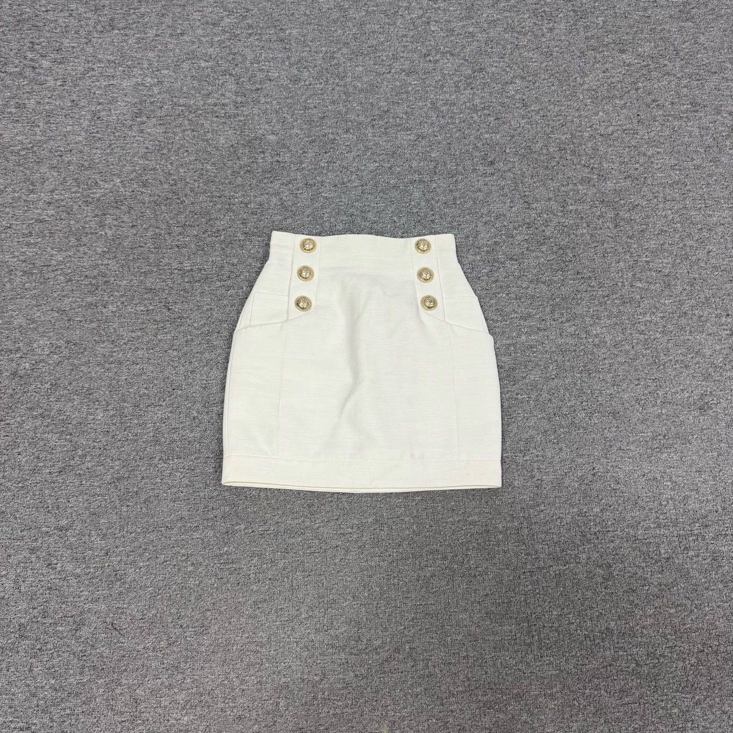Balmain Balmain Double-Breasted High-Waisted Mini Skirt FR 34 Size 25" / US 0 / IT 36 - 2 Thumbnail