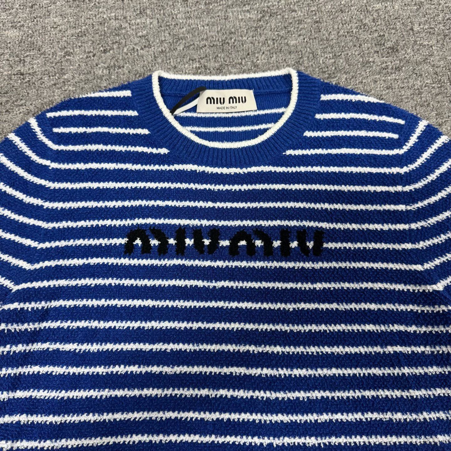 Miu Miu Miu Miu Striped Knit Logo Short Sleeve Top IT 36 Size XS / US 0-2 / IT 36-38 - 5 Thumbnail