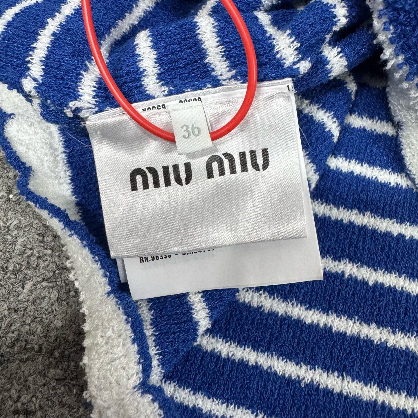 Miu Miu Miu Miu Striped Knit Logo Short Sleeve Top IT 36 Size XS / US 0-2 / IT 36-38 - 7 Thumbnail