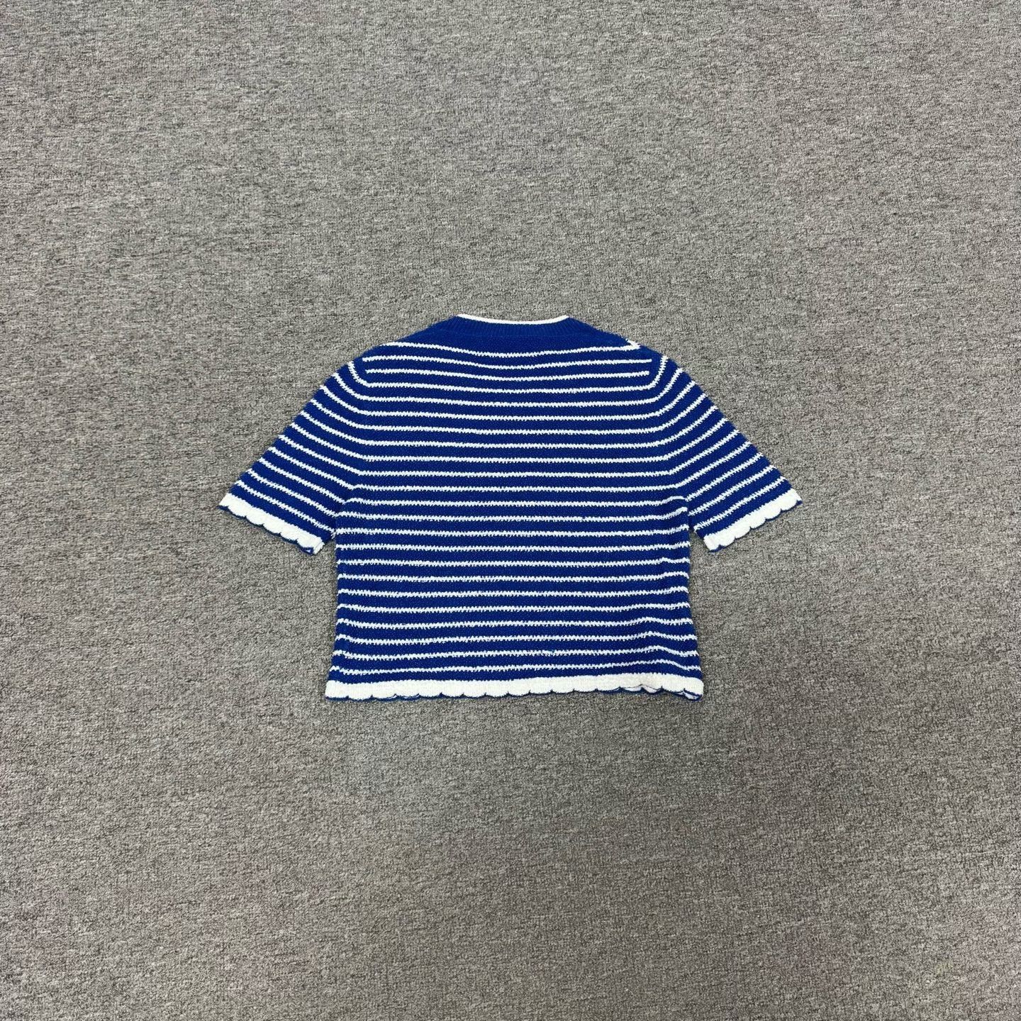 Miu Miu Miu Miu Striped Knit Logo Short Sleeve Top IT 36 Size XS / US 0-2 / IT 36-38 - 3 Thumbnail