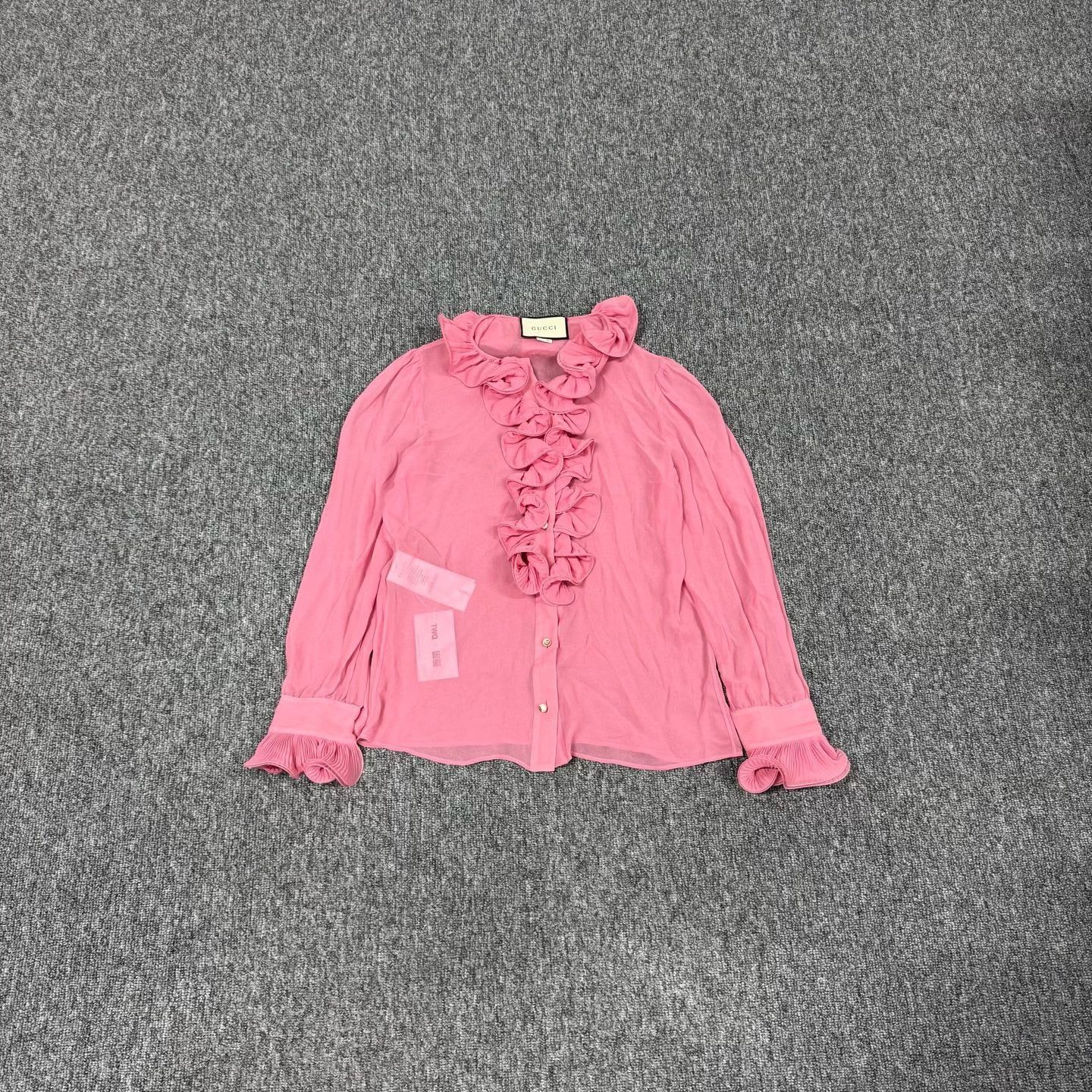 Gucci Gucci Pink Ruffle Blouse IT 40 Size S / US 4 / IT 40 - 2 Thumbnail