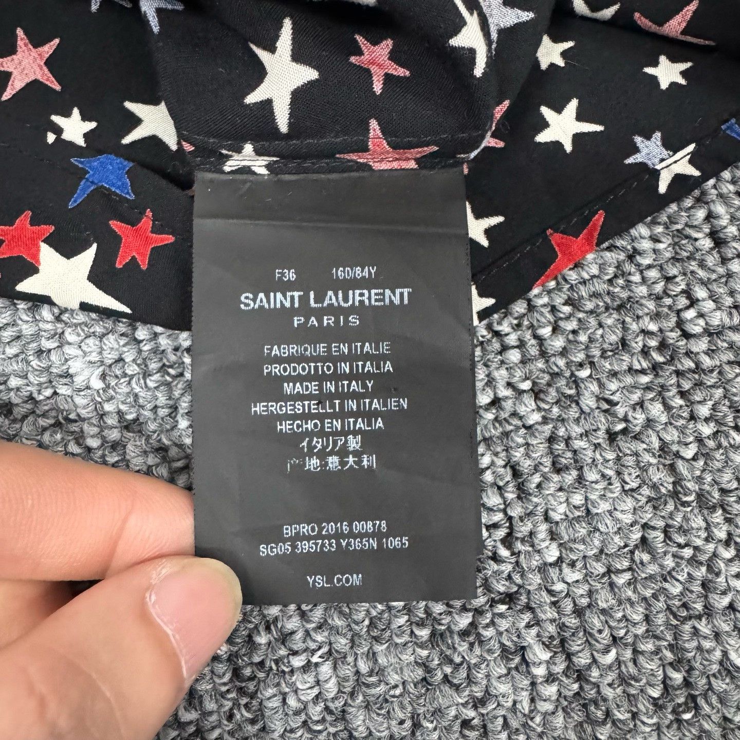 Saint Laurent Paris Saint Laurent Star Print Long Sleeve Shirt FR 36 Size XS / US 0-2 / IT 36-38 - 7 Thumbnail