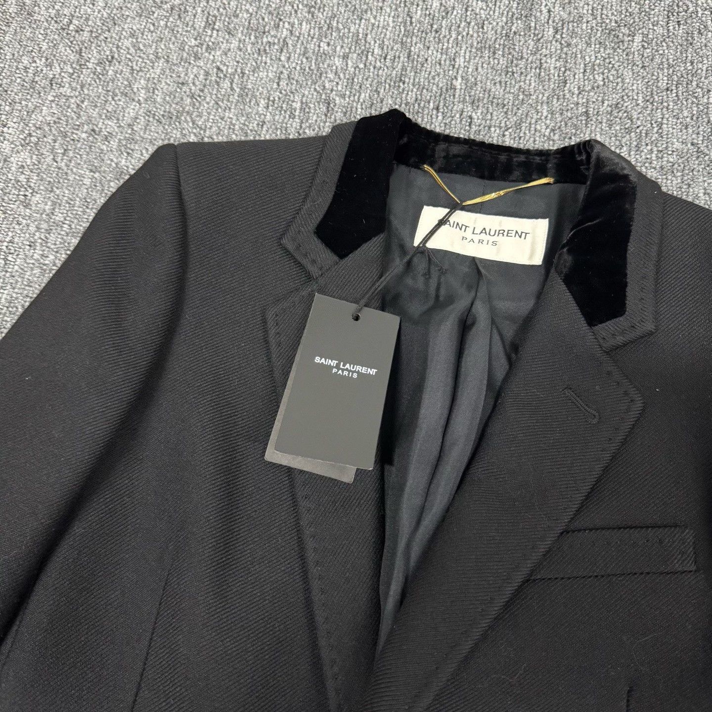 Saint Laurent Paris Saint Laurent Velvet Collar Longline Blazer F38 Size S / US 4 / IT 40 - 6 Thumbnail