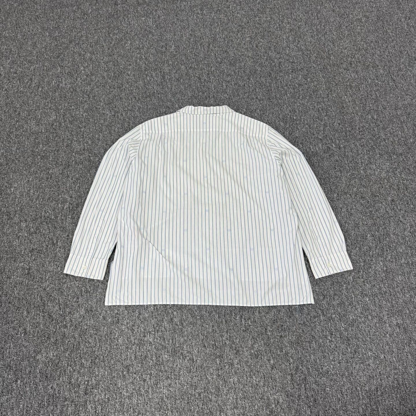 Loewe Loewe Blue Striped Anagram Logo Shirt Size 42 Size US L / EU 52-54 / 3 - 3 Thumbnail