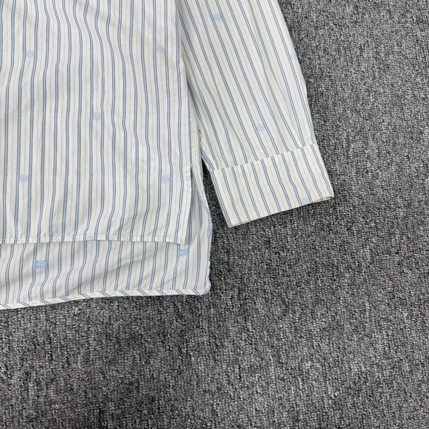 Loewe Loewe Blue Striped Anagram Logo Shirt Size 42 Size US L / EU 52-54 / 3 - 4 Thumbnail