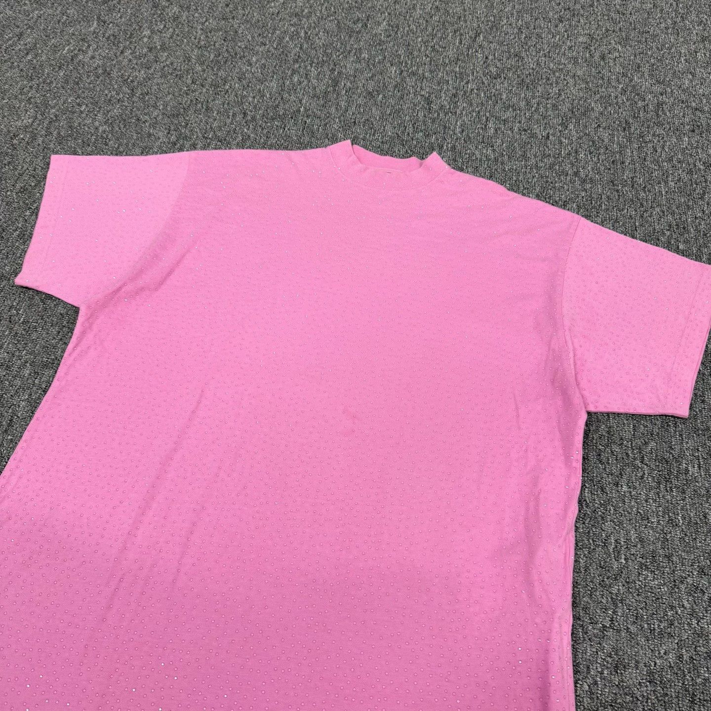Balenciaga Balenciaga Pink Rhinestone Logo T-Shirt L Size US L / EU 52-54 / 3 - 4 Thumbnail