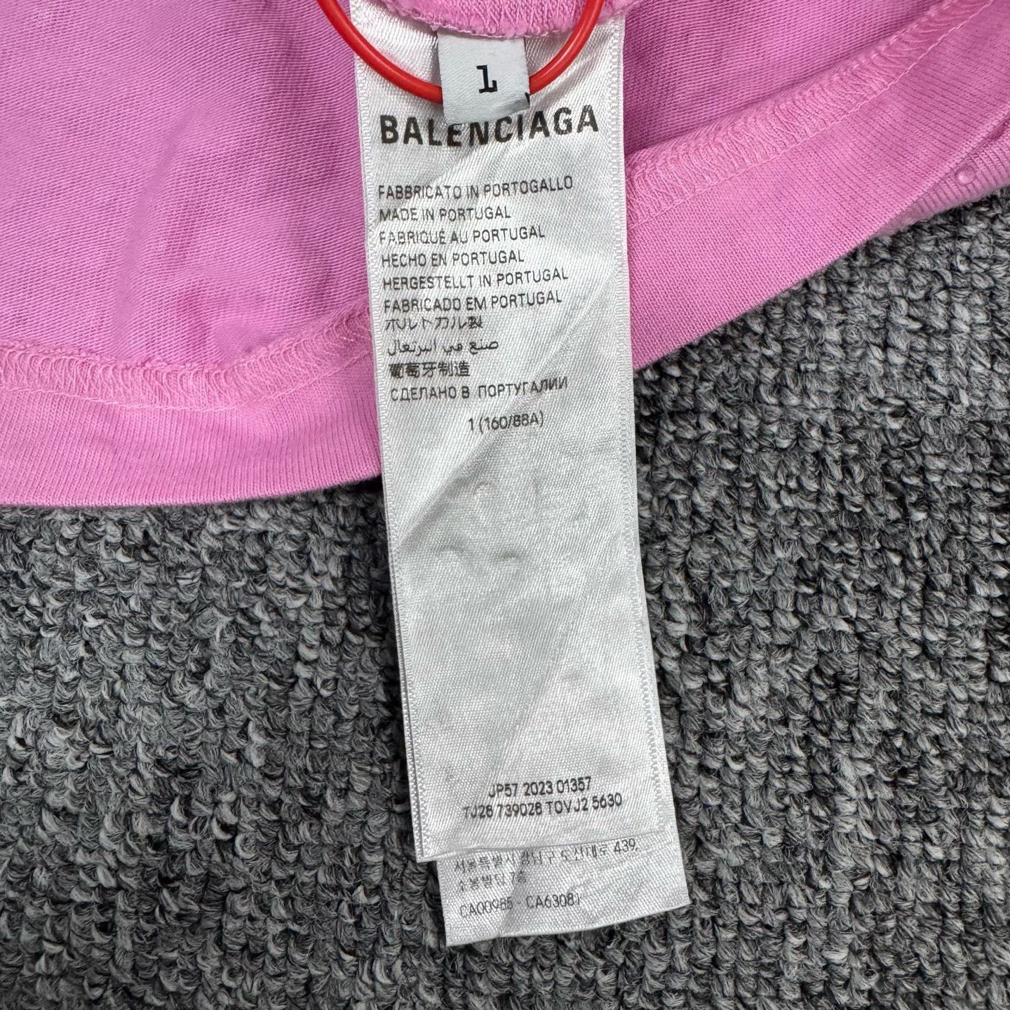 Balenciaga Balenciaga Pink Rhinestone Logo T-Shirt L Size US L / EU 52-54 / 3 - 6 Thumbnail