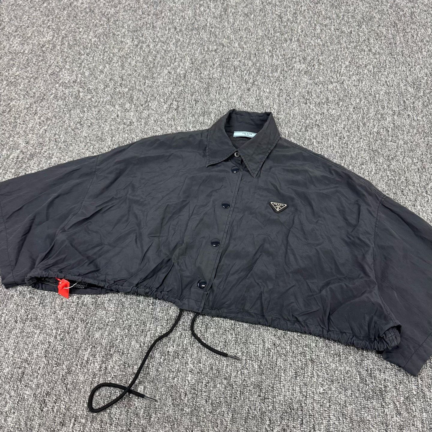 Prada Prada Nylon Cropped Drawstring Shirt IT 40 Size S / US 4 / IT 40 - 4 Thumbnail