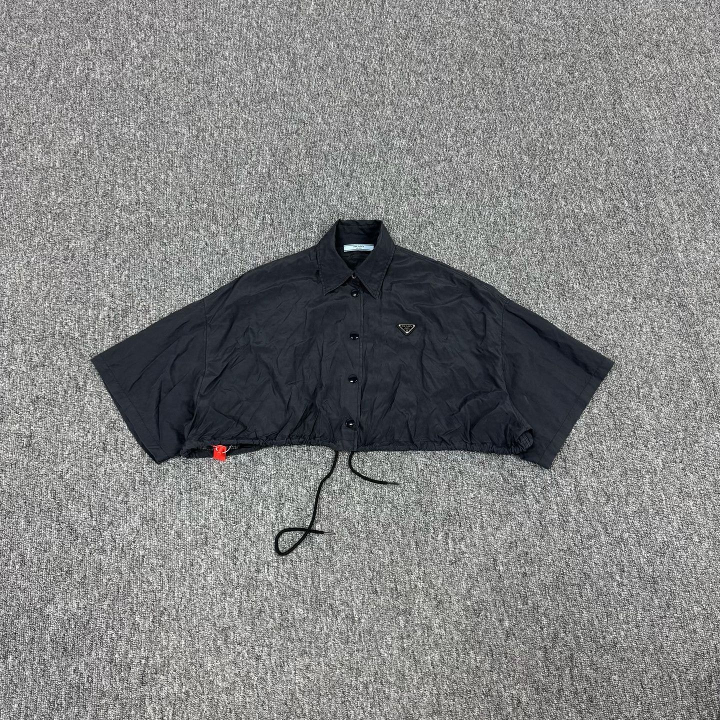 Prada Prada Nylon Cropped Drawstring Shirt IT 40 Size S / US 4 / IT 40 - 2 Thumbnail
