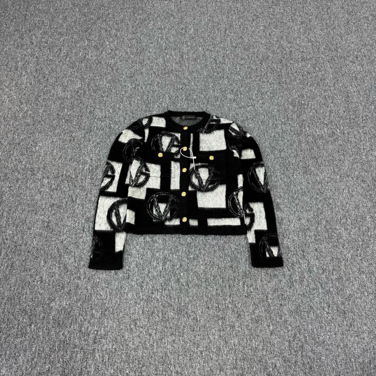 Versace Versace Medusa Button Geometric Knit Cardigan IT 40 Size S / US 4 / IT 40 - 2 Thumbnail