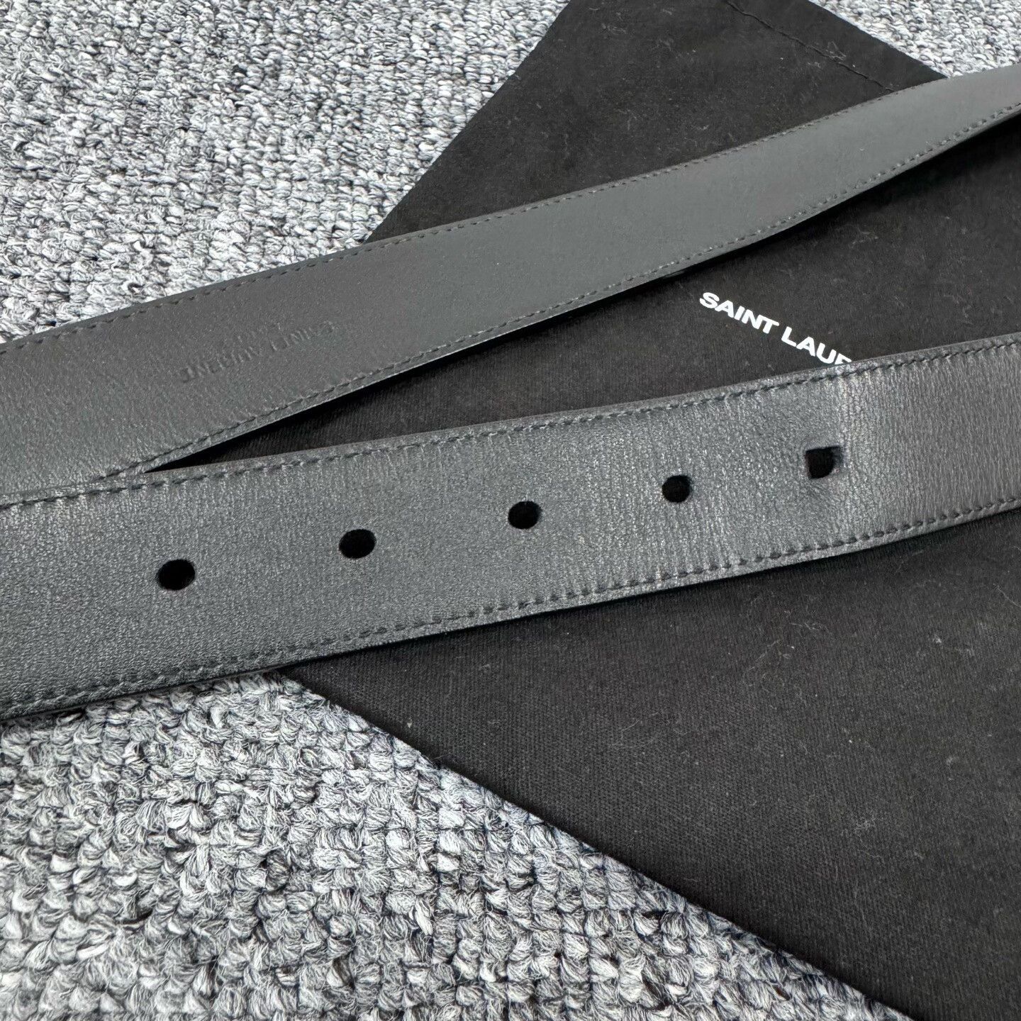 Saint Laurent Paris Saint Laurent YSL Monogram Gold Buckle Slim Belt 80 Size 32 - 6 Thumbnail
