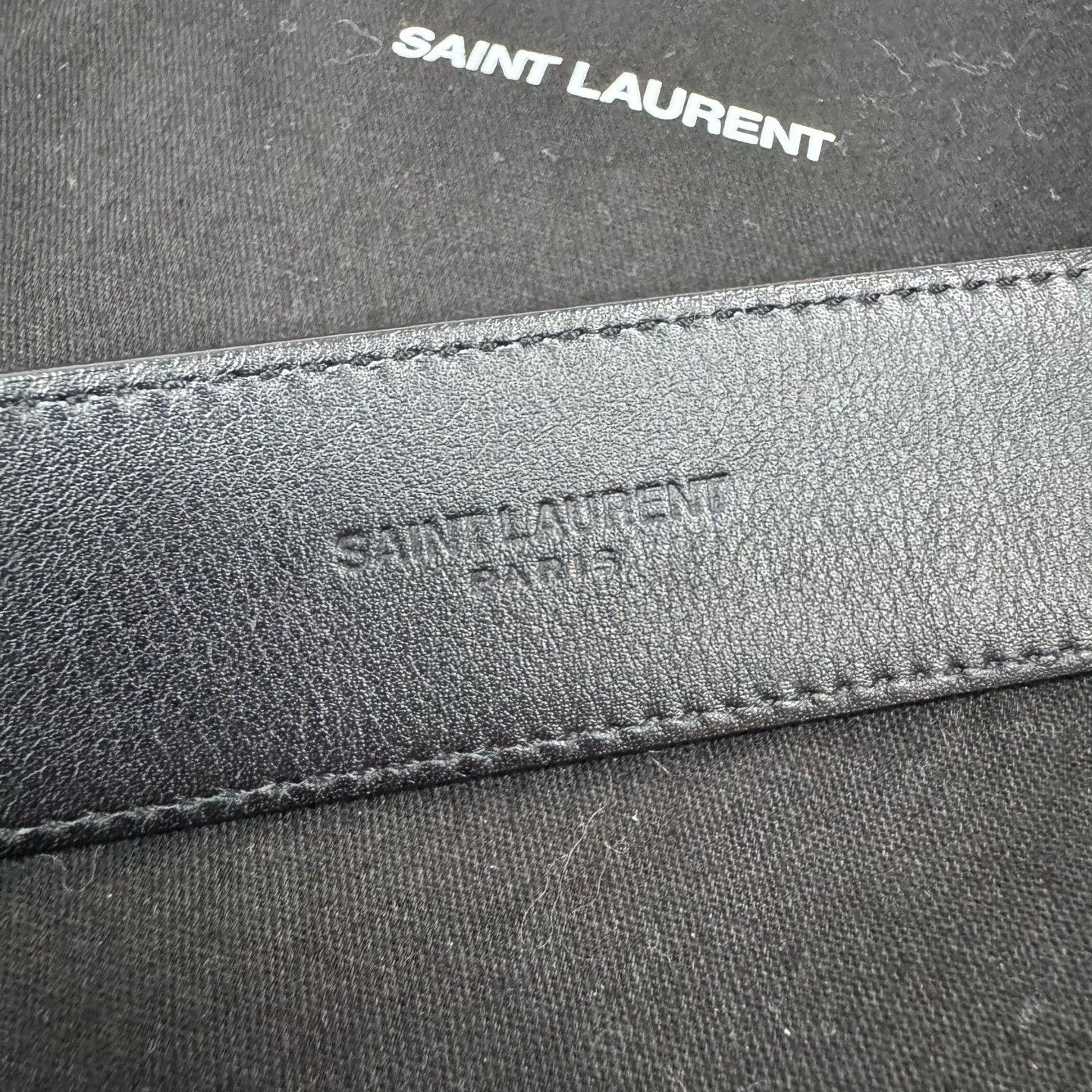Saint Laurent Paris Saint Laurent YSL Monogram Gold Buckle Slim Belt 80 Size 32 - 8 Thumbnail