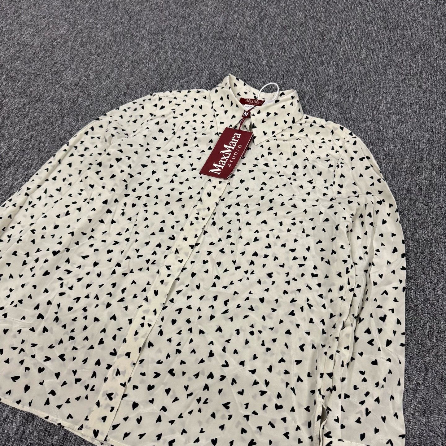 Max Mara Max Mara Studio Heart Print Silk Shirt IT 44 Size M / US 6-8 / IT 42-44 - 5 Thumbnail