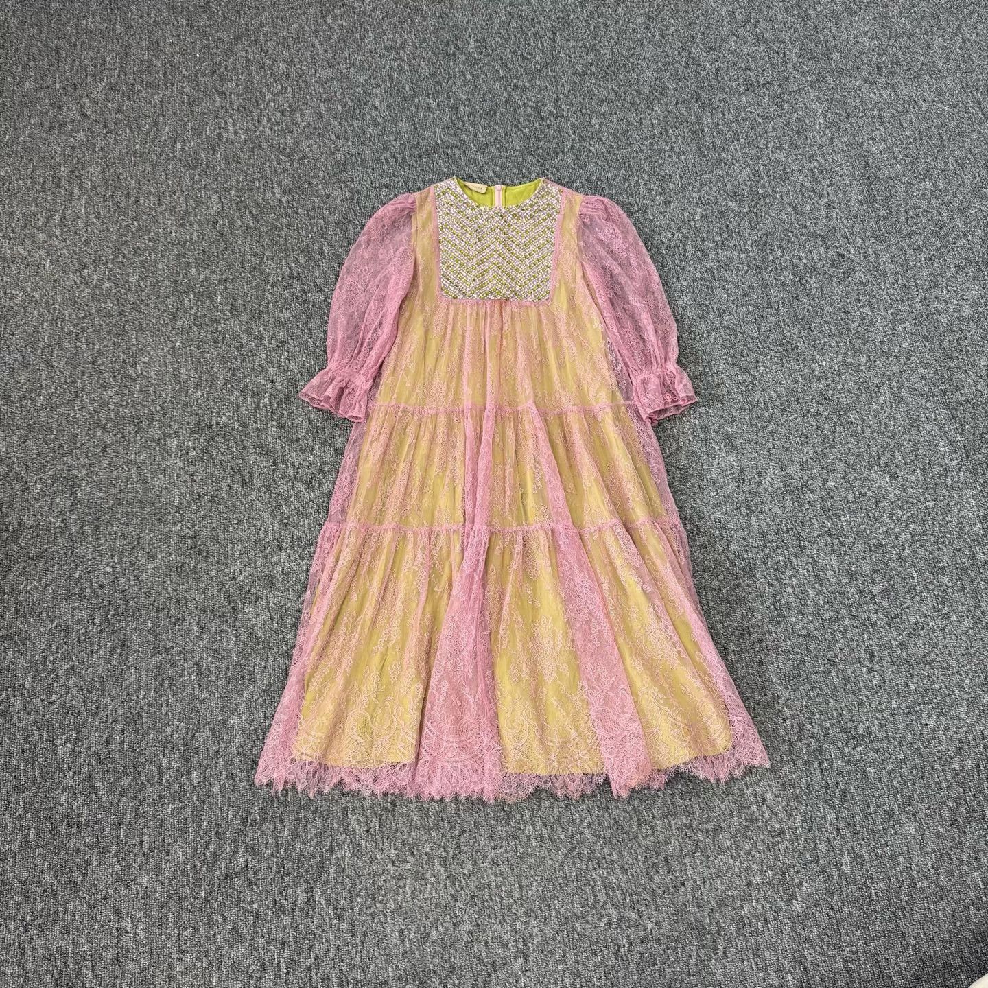 Gucci Gucci Rhinestone Lace Midi Dress 12 Size XXS / US 00 / IT 34 - 2 Thumbnail