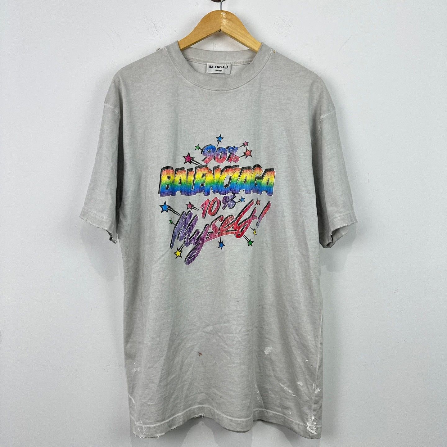 Balenciaga Balenciaga 10% Myself Graphic T-Shirt XS Size US XS / EU 42 / 0 - 2 Thumbnail