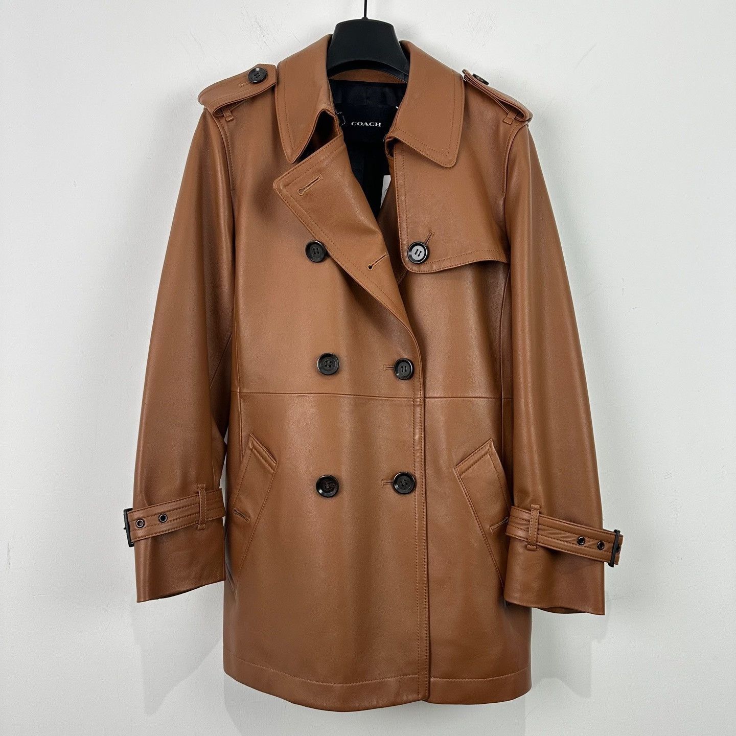 Coach Coach Double Breasted Lambskin Leather Jacket M Size M / US 6-8 / IT 42-44 - 2 Thumbnail