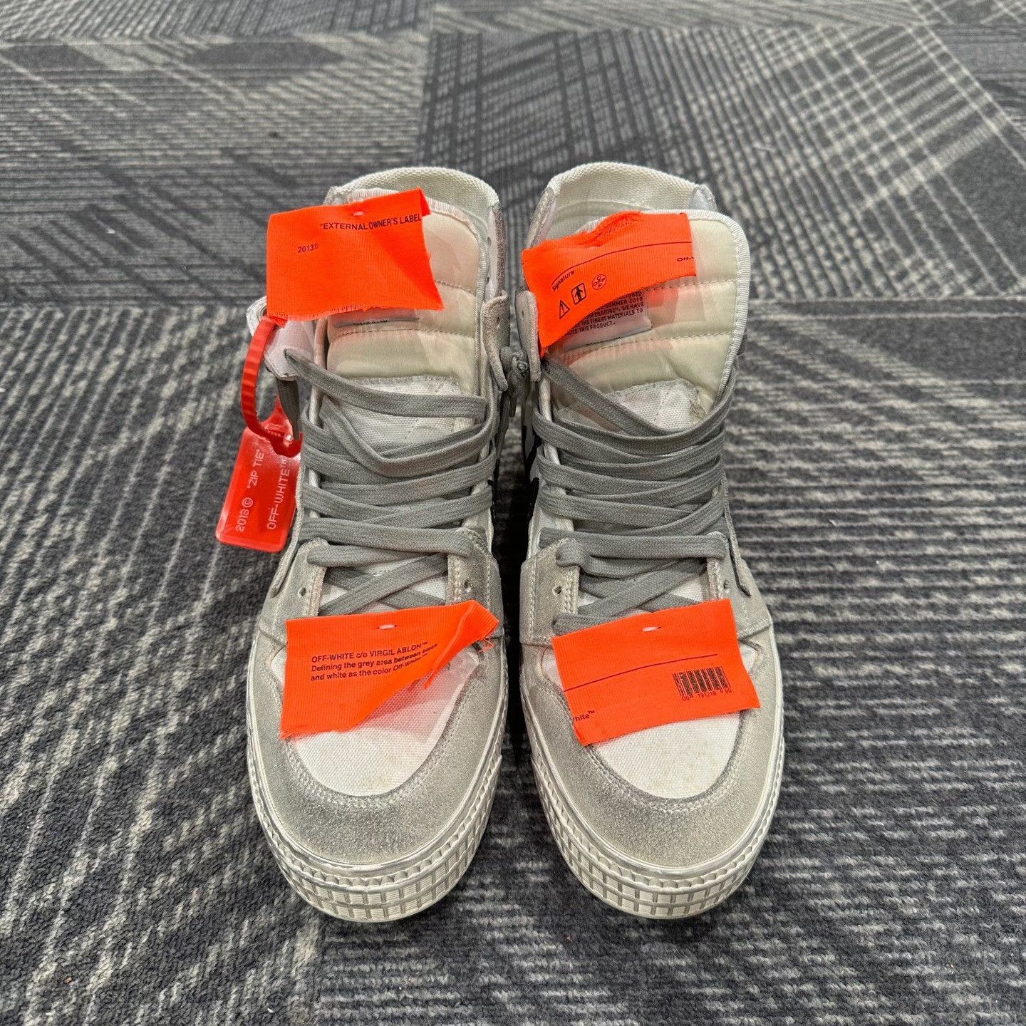 Off-White Off-White Distressed High-Top Sneakers Size 41 Size US 8 / EU 41 - 3 Thumbnail