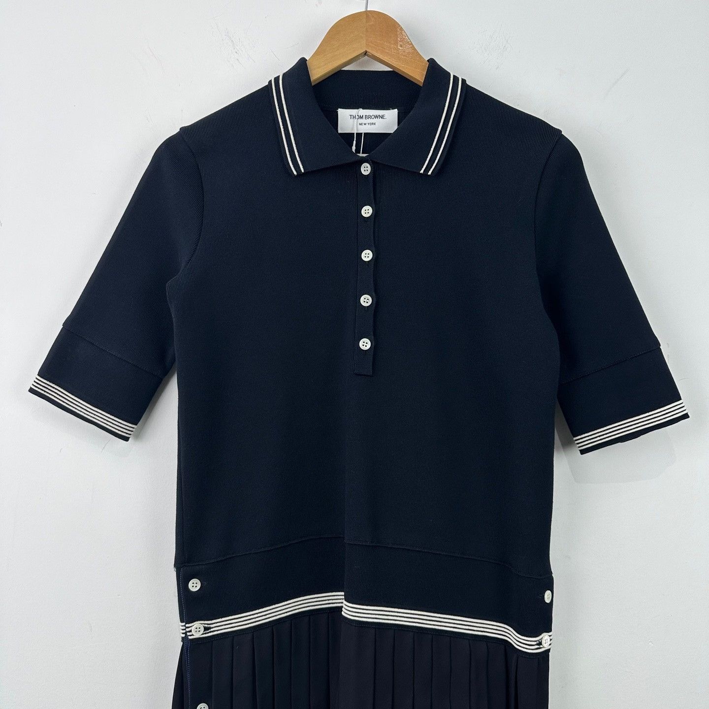 Thom Browne Thom Browne Knit Pleated Polo Midi Dress Size 2 Size M / US 6-8 / IT 42-44 - 5 Thumbnail