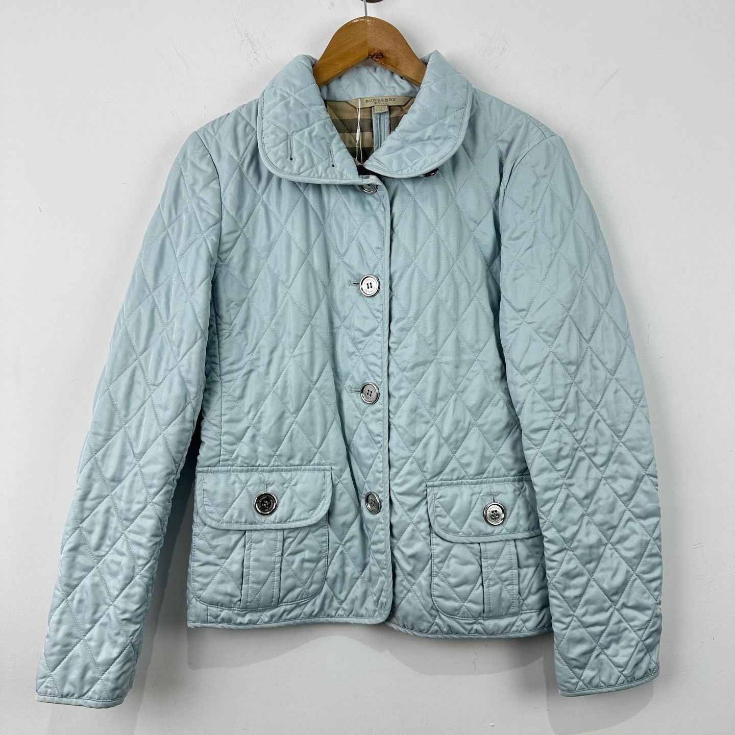 Burberry Burberry Brit Light Blue Quilted Jacket Size S Size S / US 4 / IT 40 - 2 Thumbnail