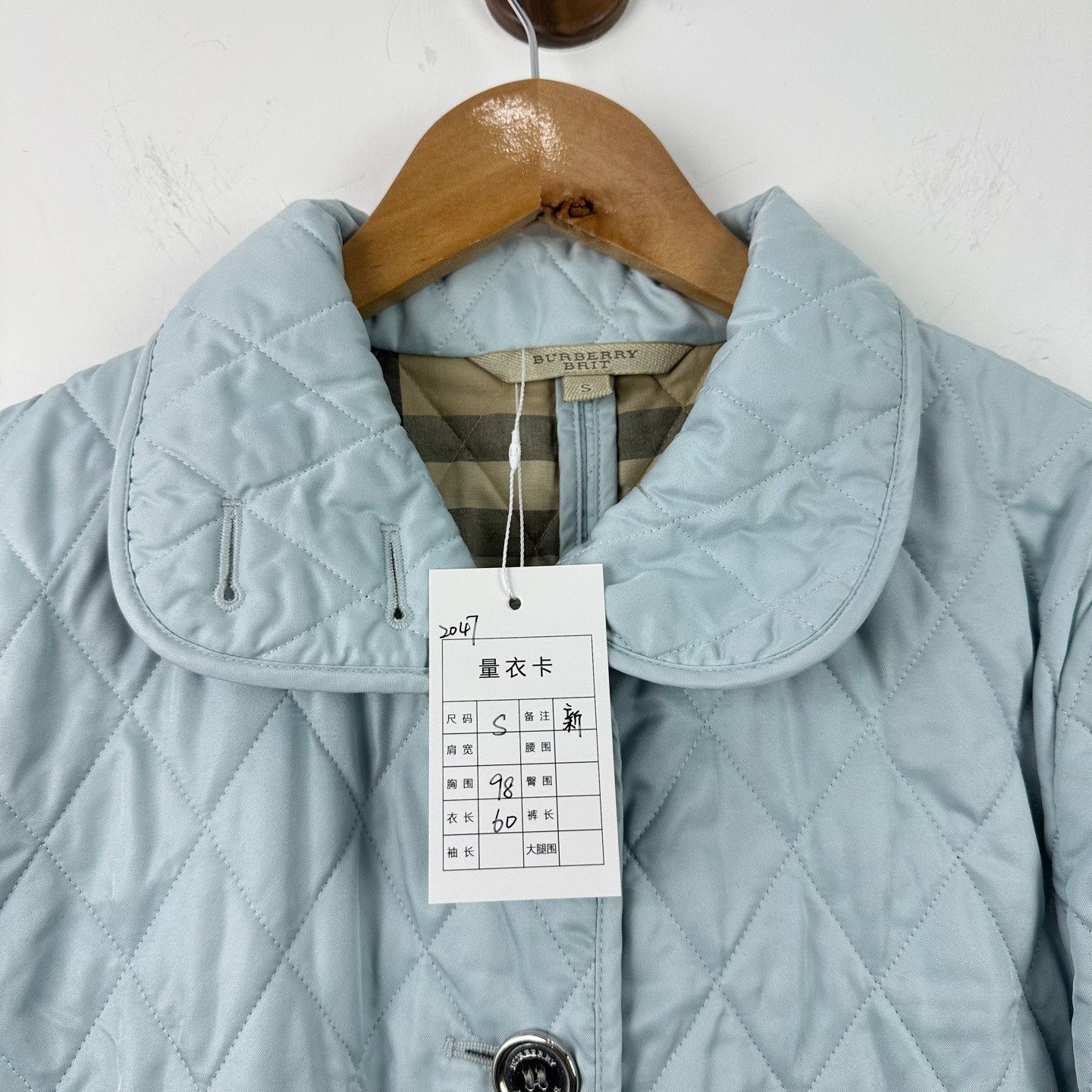 Burberry Burberry Brit Light Blue Quilted Jacket Size S Size S / US 4 / IT 40 - 4 Thumbnail