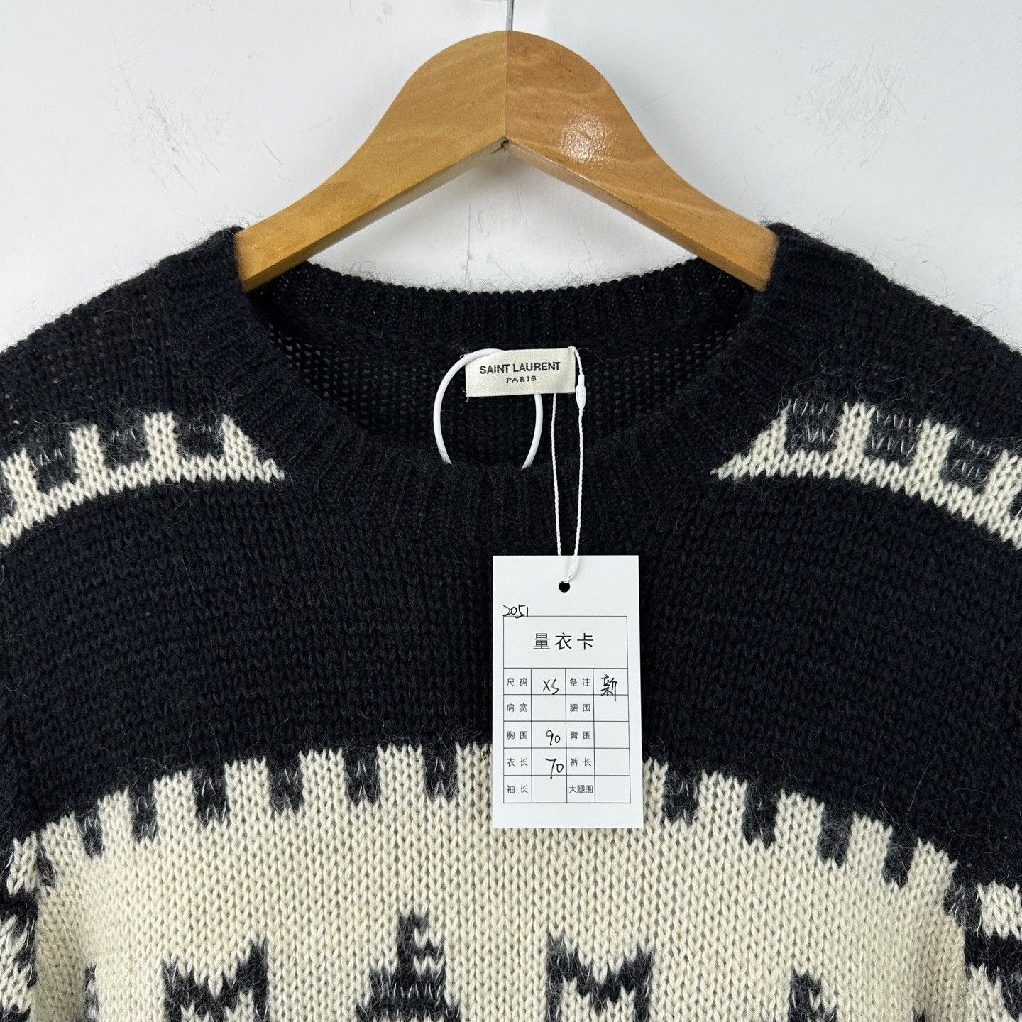 Saint Laurent Paris Saint Laurent Robot Jacquard Wool Blend Sweater XS Size US XS / EU 42 / 0 - 4 Thumbnail