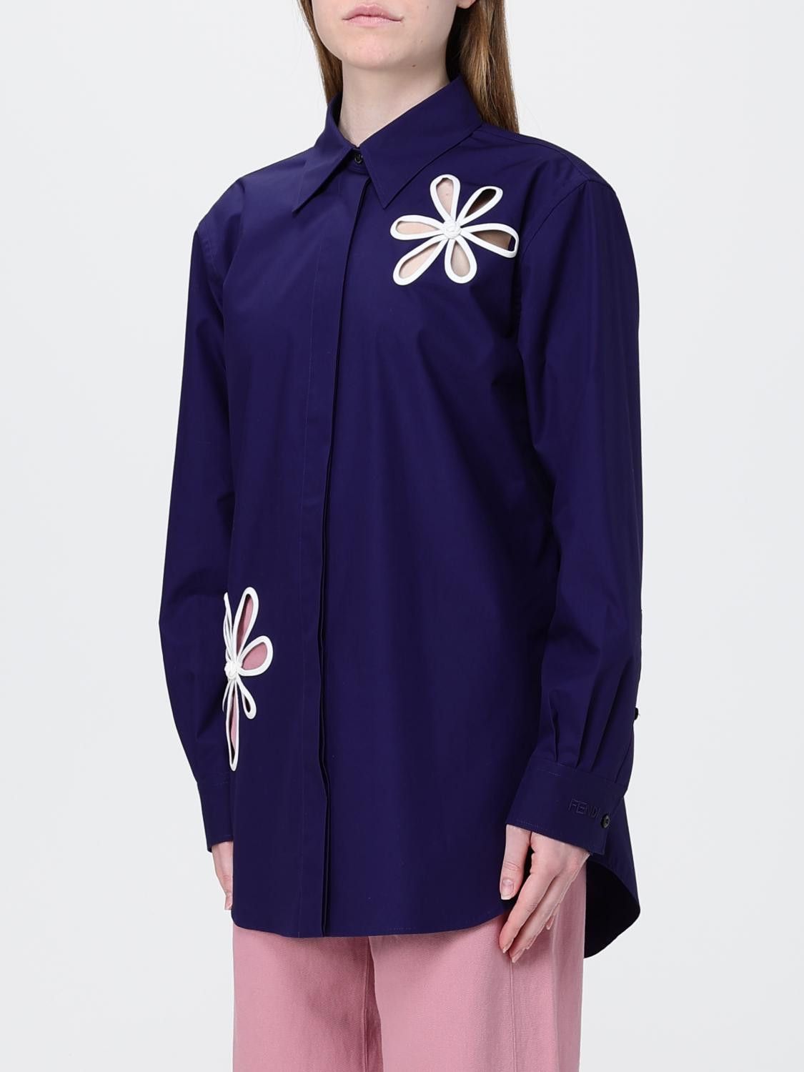 Fendi Fendi Shirt Woman Blue Size S / US 4 / IT 40 - 4 Thumbnail