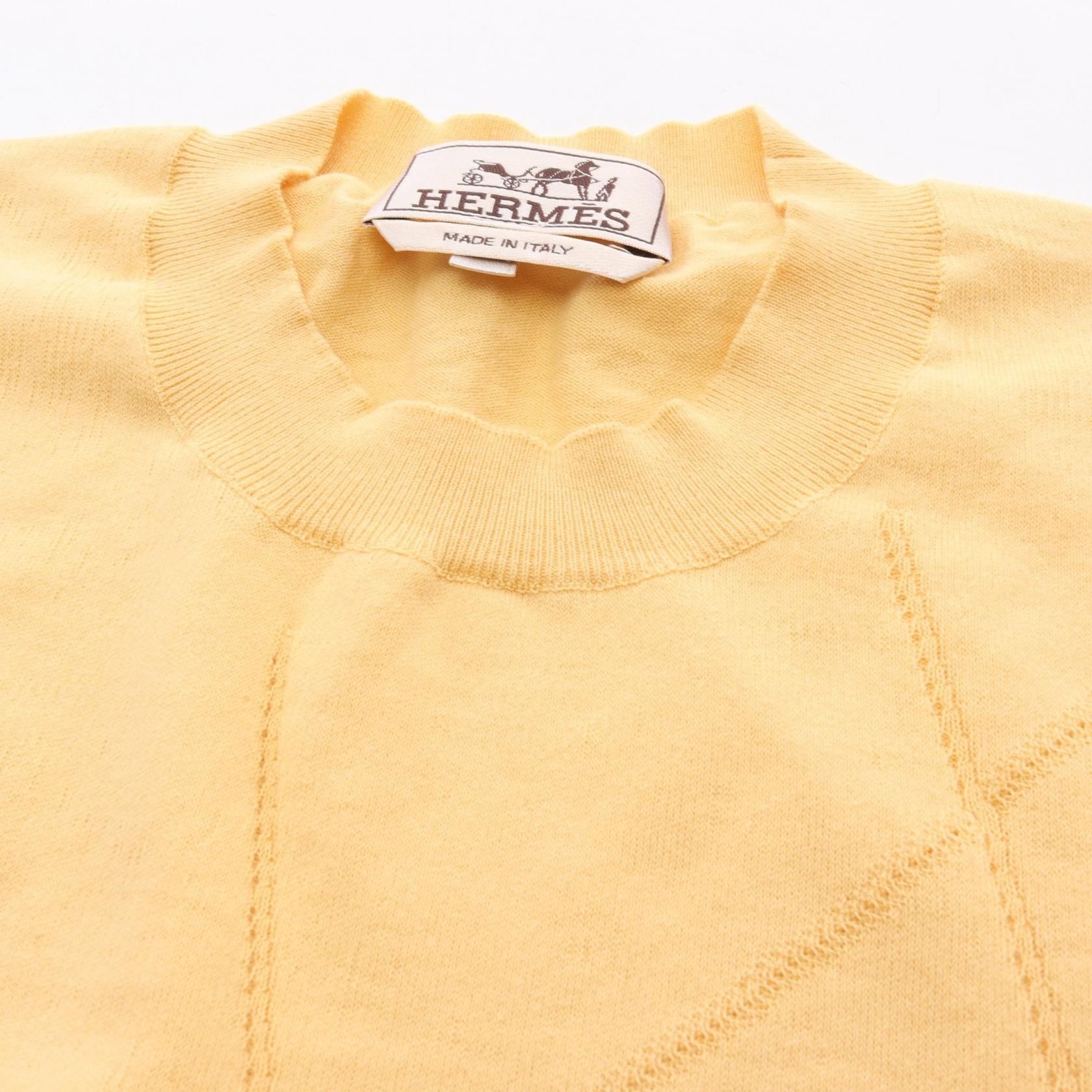 Hermes Hermes Hermes Selles en Fragments Cotton Knit Top Textile Tops DUTY FREE for USA Size ONE SIZE - 5 Thumbnail