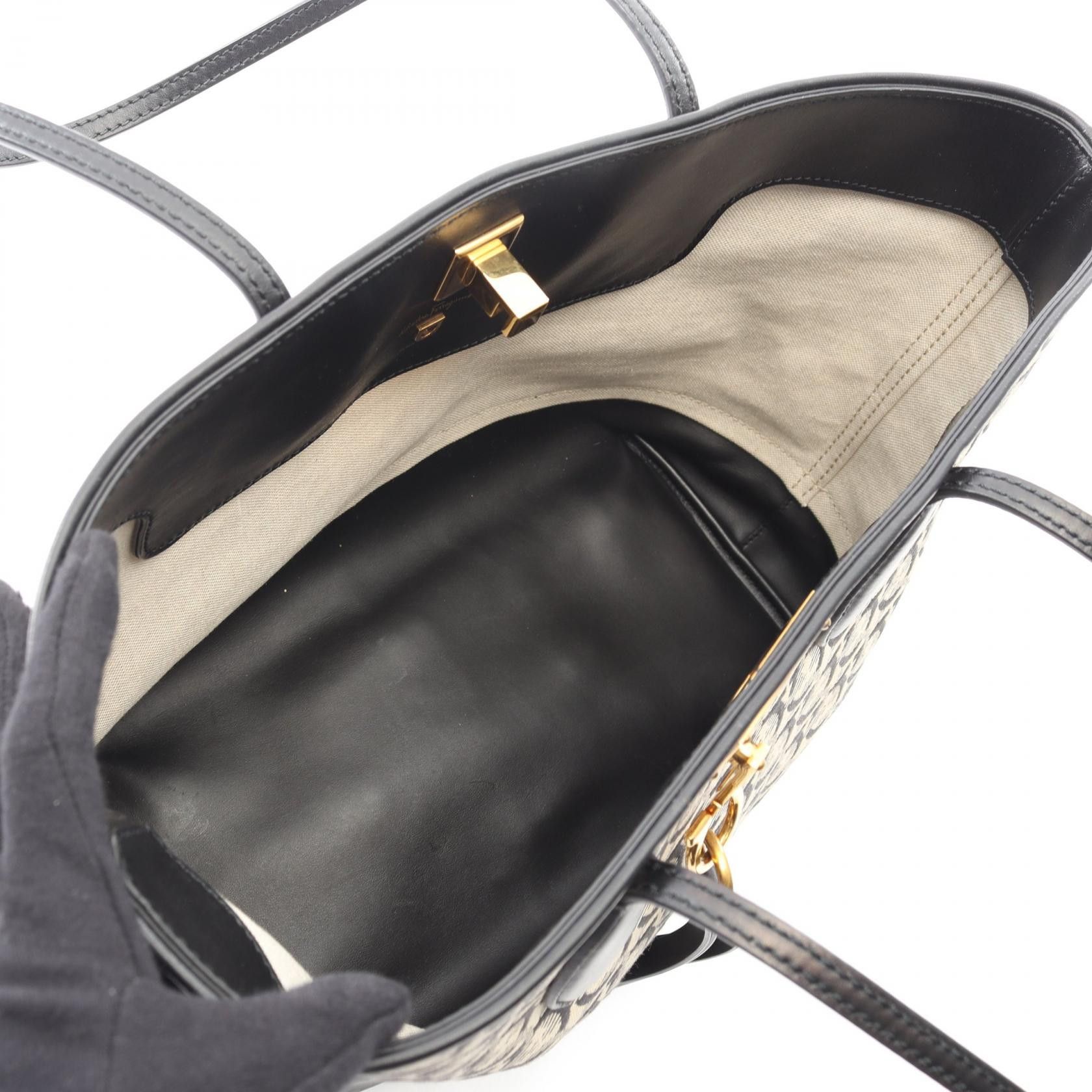 Salvatore Ferragamo Salvatore Ferragamo Salvatore Ferragamo Canvas Leather Tote Bag Textile Tote Bag 21H663 DUTY FREE for USA Size ONE SIZE - 3 Thumbnail