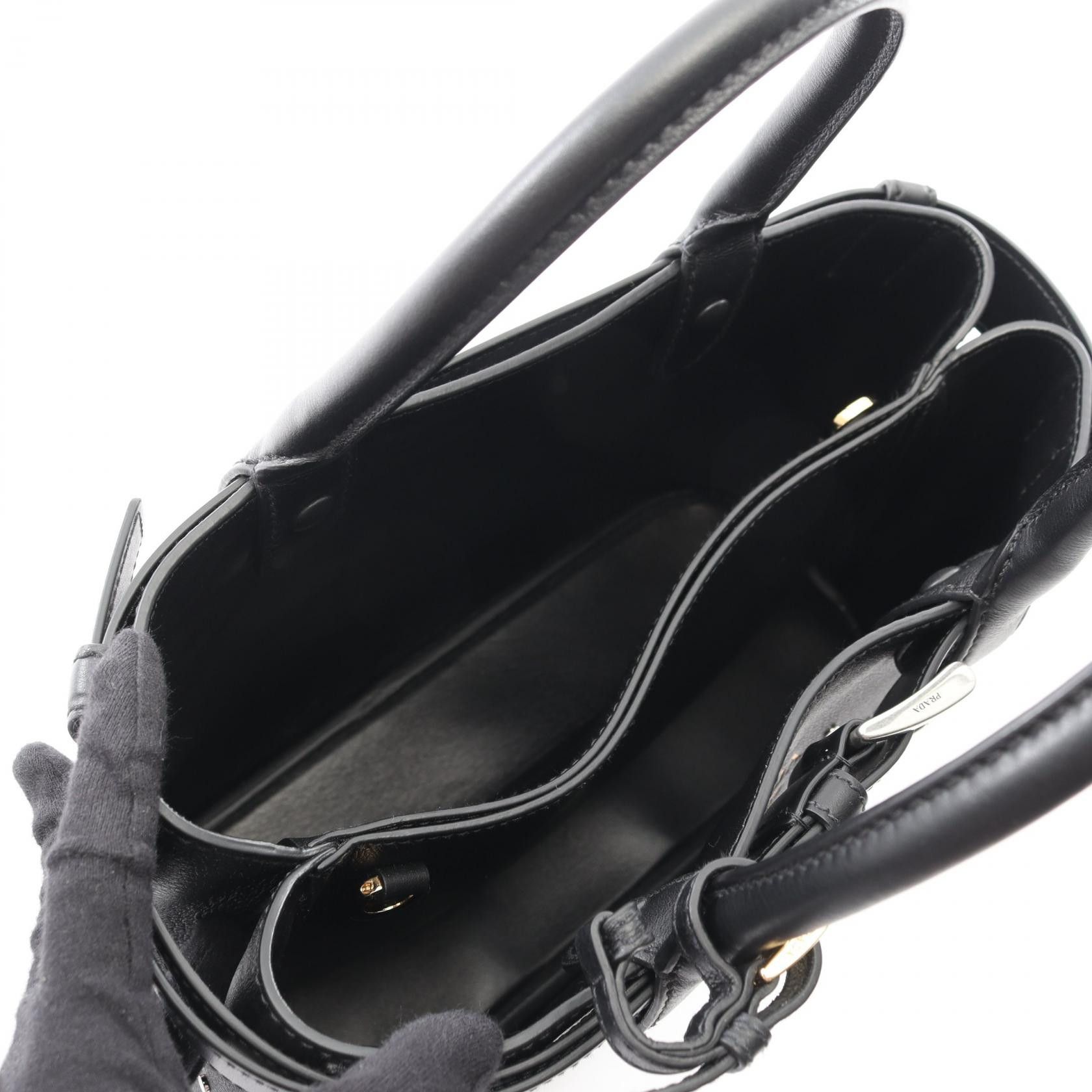 Prada Prada Prada Soft Grain Vite Leather Tote Bag Leather Tote Bag 1BA434 DUTY FREE for USA Size ONE SIZE - 3 Thumbnail