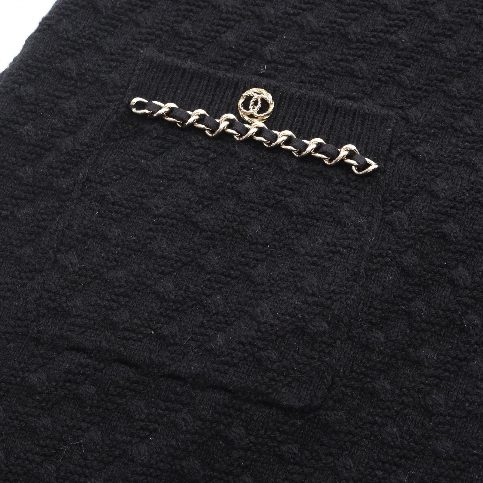 Chanel Chanel Chanel Coco Mark Chain Trim Cashmere Dress Textile Dresses DUTY FREE for USA Size ONE SIZE - 6 Thumbnail