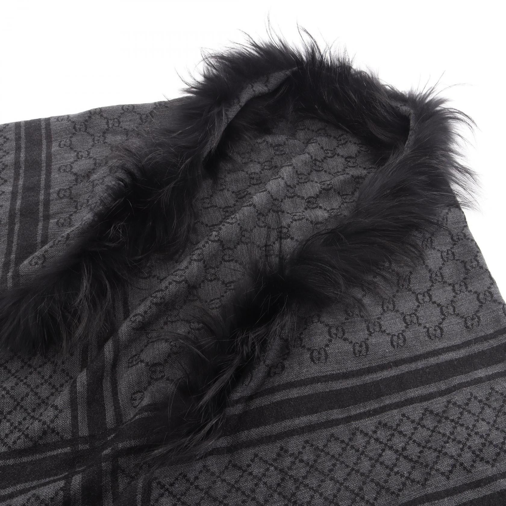 Gucci Gucci Gucci GG Wool Silk Scarf Textile Shawl DUTY FREE for USA Size ONE SIZE - 4 Thumbnail