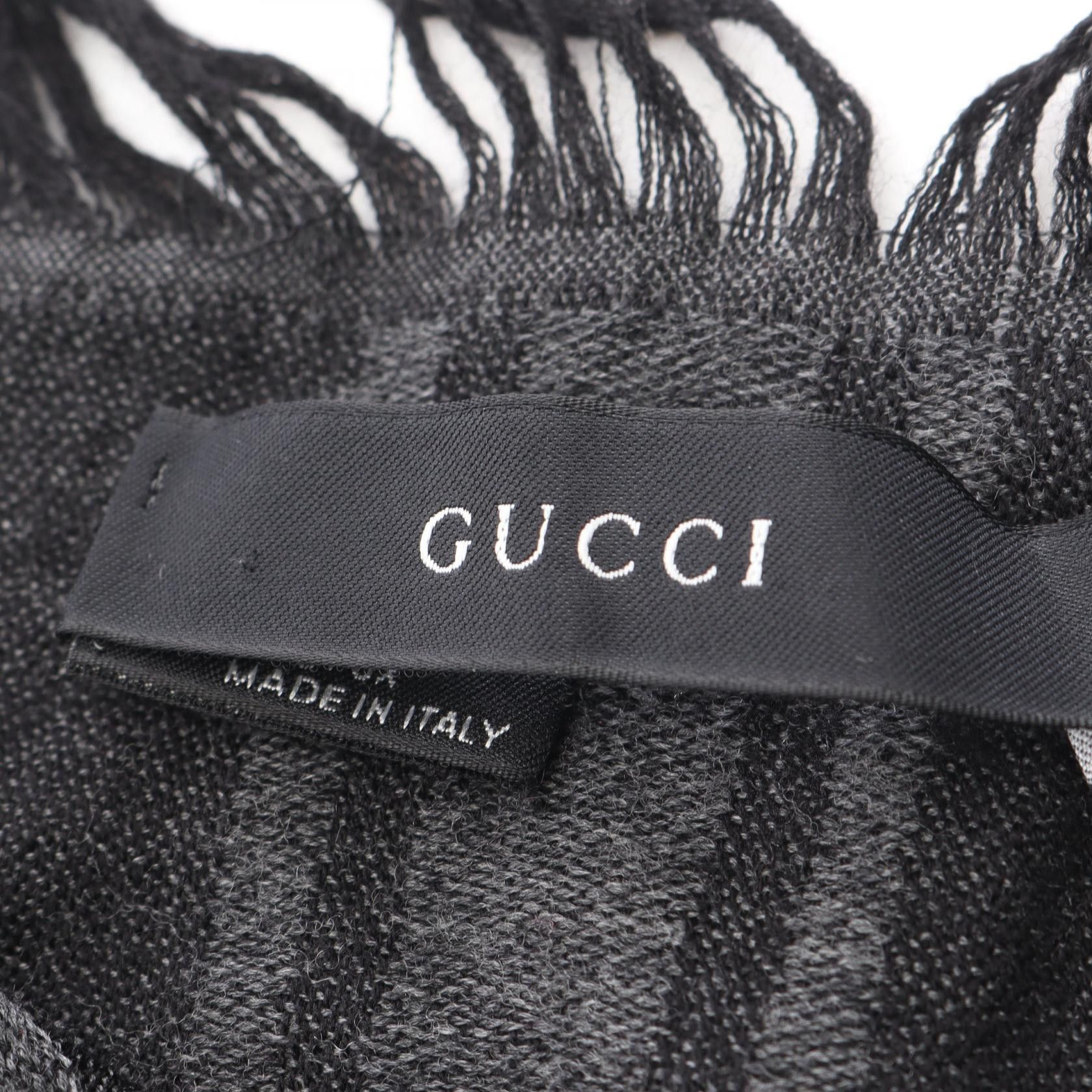 Gucci Gucci Gucci GG Wool Silk Scarf Textile Shawl DUTY FREE for USA Size ONE SIZE - 2 Thumbnail