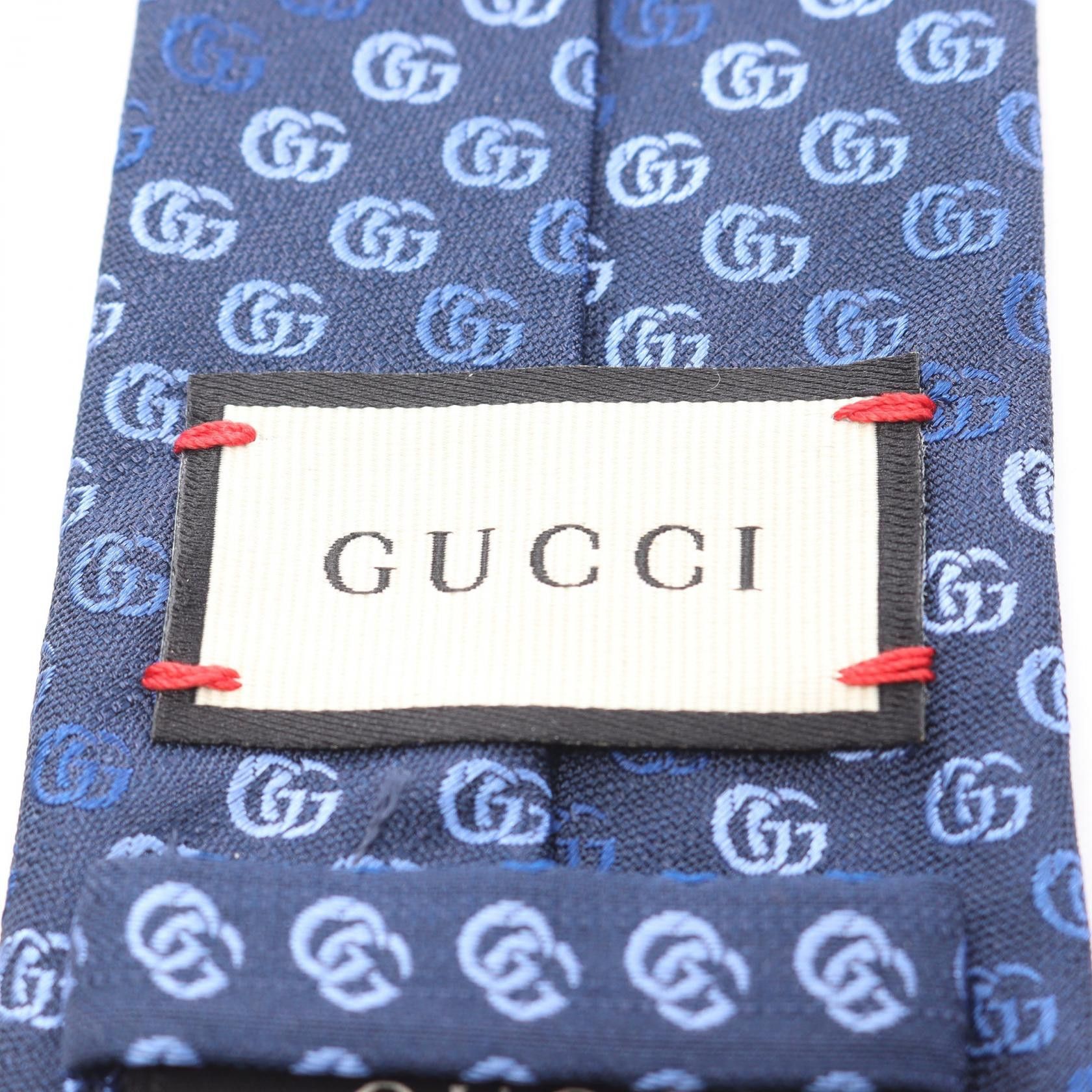 Gucci Gucci Gucci Double G Silk Tie Textile Necktie DUTY FREE for USA Size ONE SIZE - 4 Thumbnail