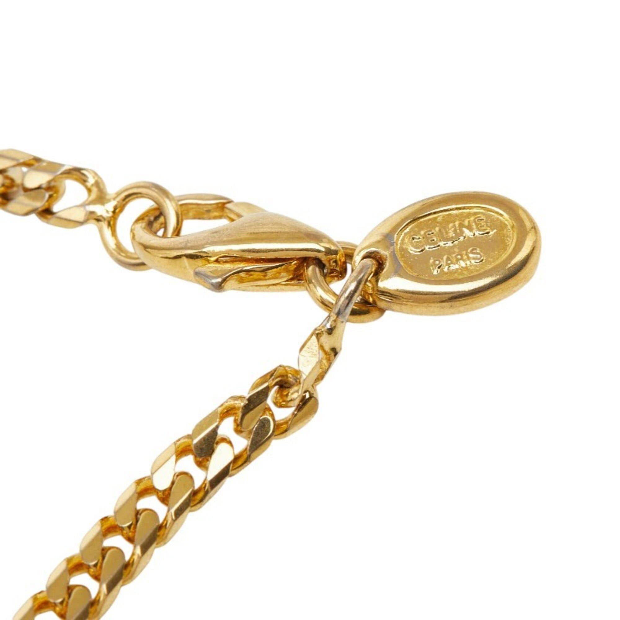 Celine Celine vintage horse-drawn carriage motif necklace, gold plated, for women. Size ONE SIZE - 5 Thumbnail