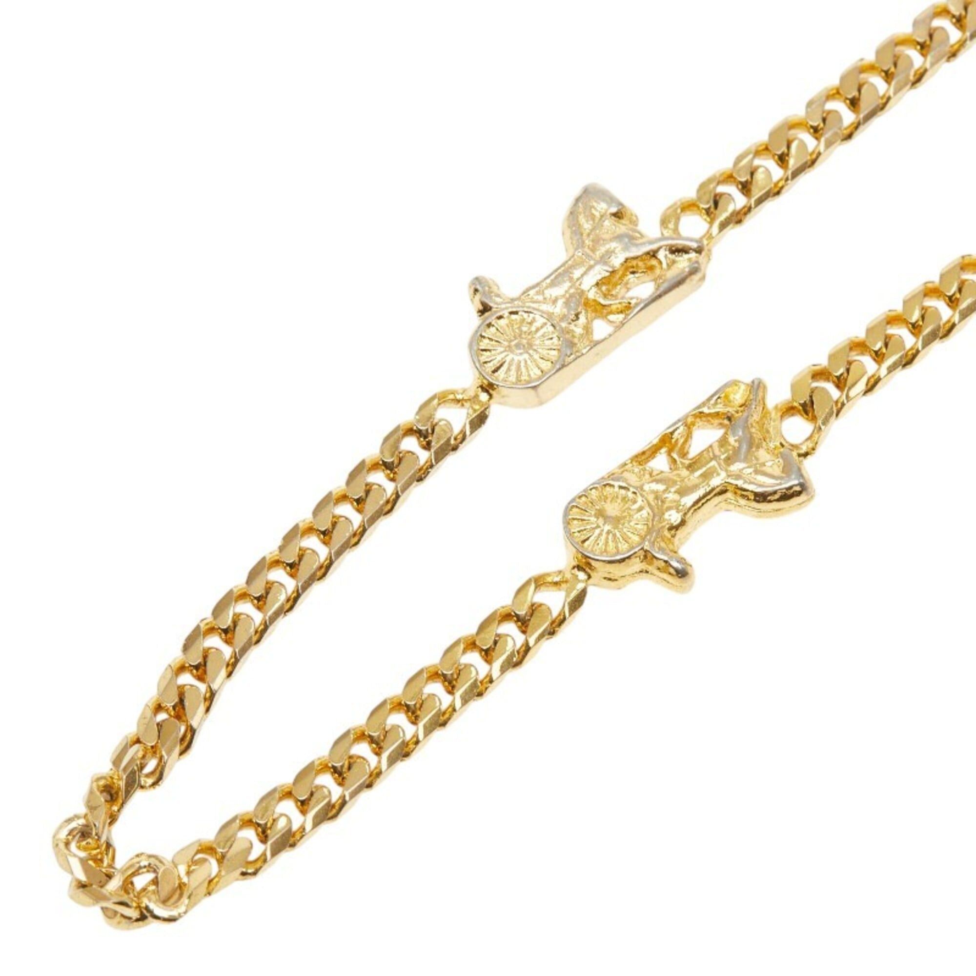 Celine Celine vintage horse-drawn carriage motif necklace, gold plated, for women. Size ONE SIZE - 2 Thumbnail