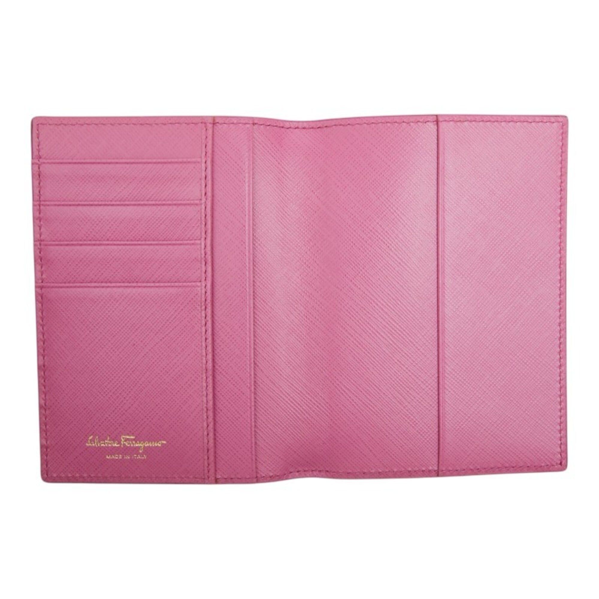 Salvatore Ferragamo Salvatore Ferragamo Gancini Passport Case, Business Card Holder/Card Pink Leather, Women's. Size ONE SIZE - 7 Thumbnail