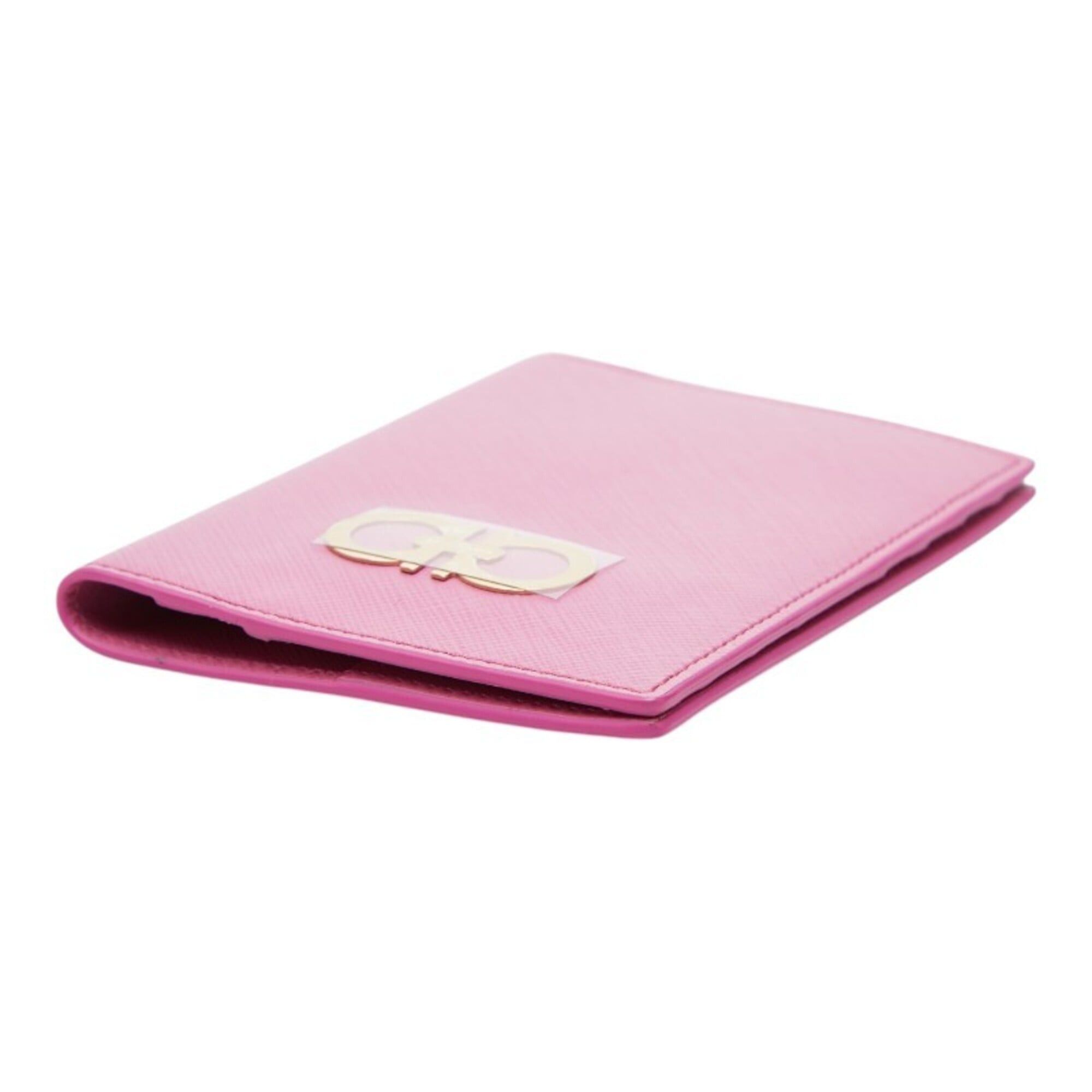 Salvatore Ferragamo Salvatore Ferragamo Gancini Passport Case, Business Card Holder/Card Pink Leather, Women's. Size ONE SIZE - 4 Thumbnail