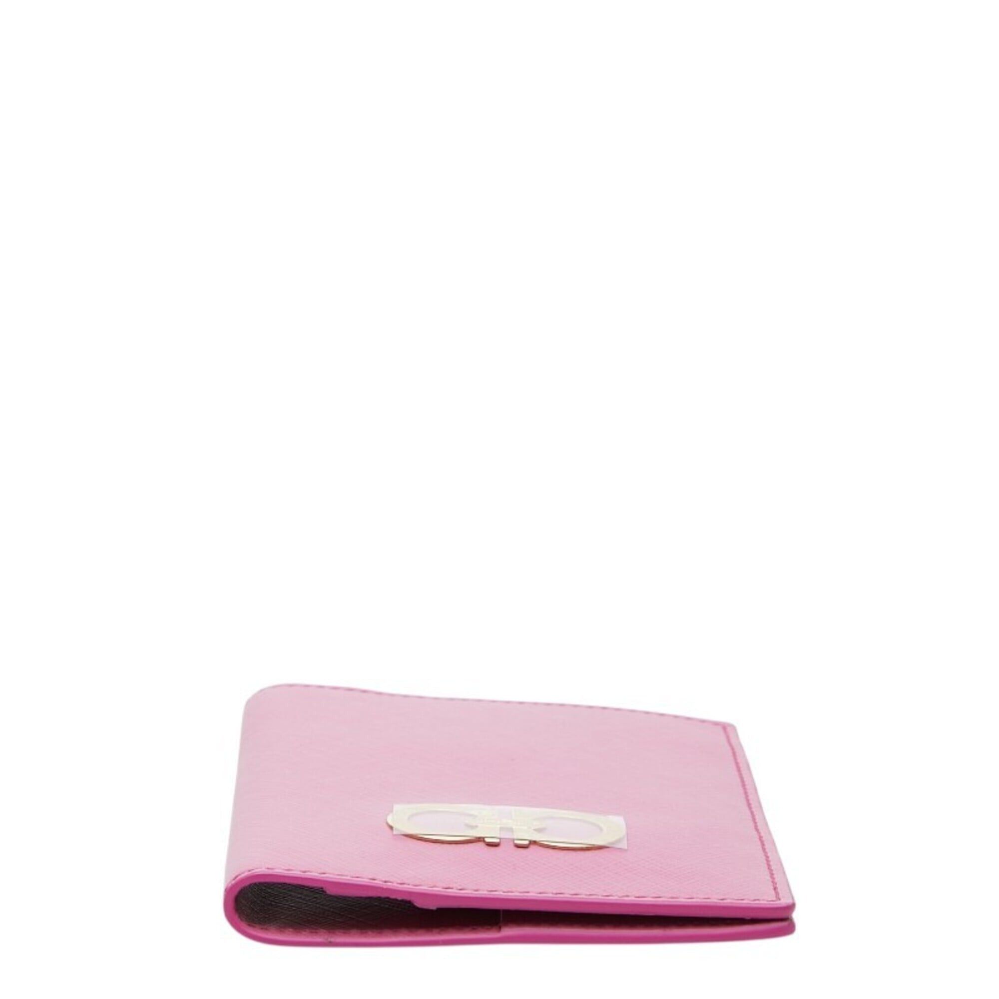 Salvatore Ferragamo Salvatore Ferragamo Gancini Passport Case, Business Card Holder/Card Pink Leather, Women's. Size ONE SIZE - 3 Thumbnail